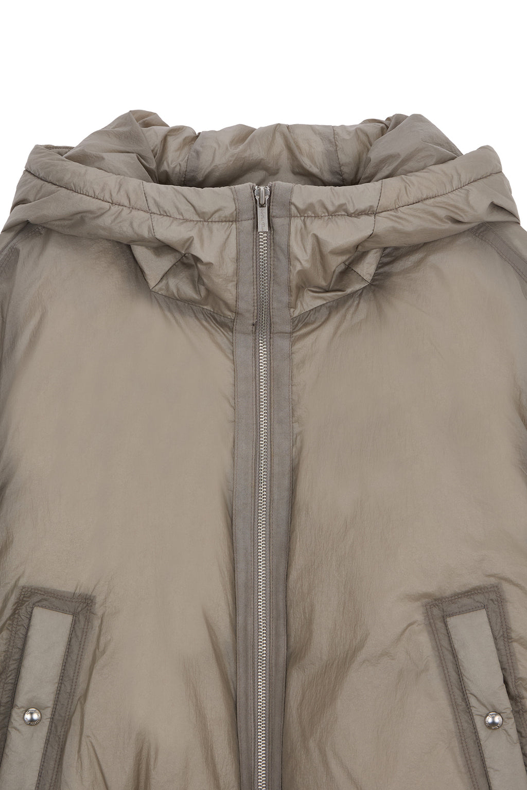 Matin Kim - Back Logo Hoody Short Down Jumper (Beige) product image 4 | TRAB K-Fashion Australia