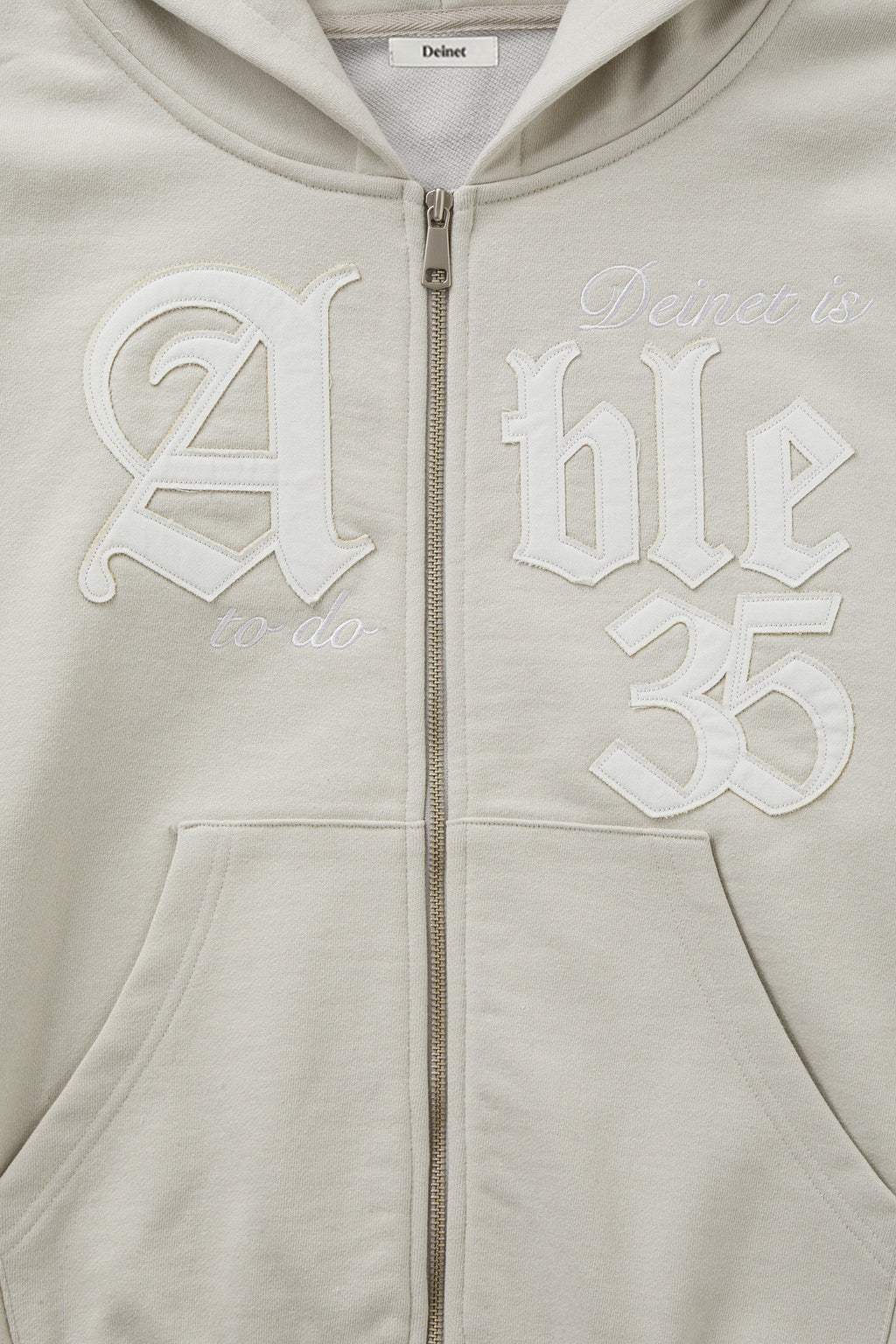 Deinet - Applique Able Oversize Hood Zip Up (Grey) product image 4 | TRAB K-Fashion Australia