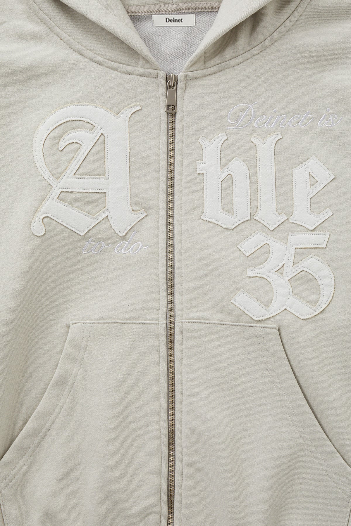 Deinet - Applique Able Oversize Hood Zip Up (Grey) product image 4 | TRAB K-Fashion Australia