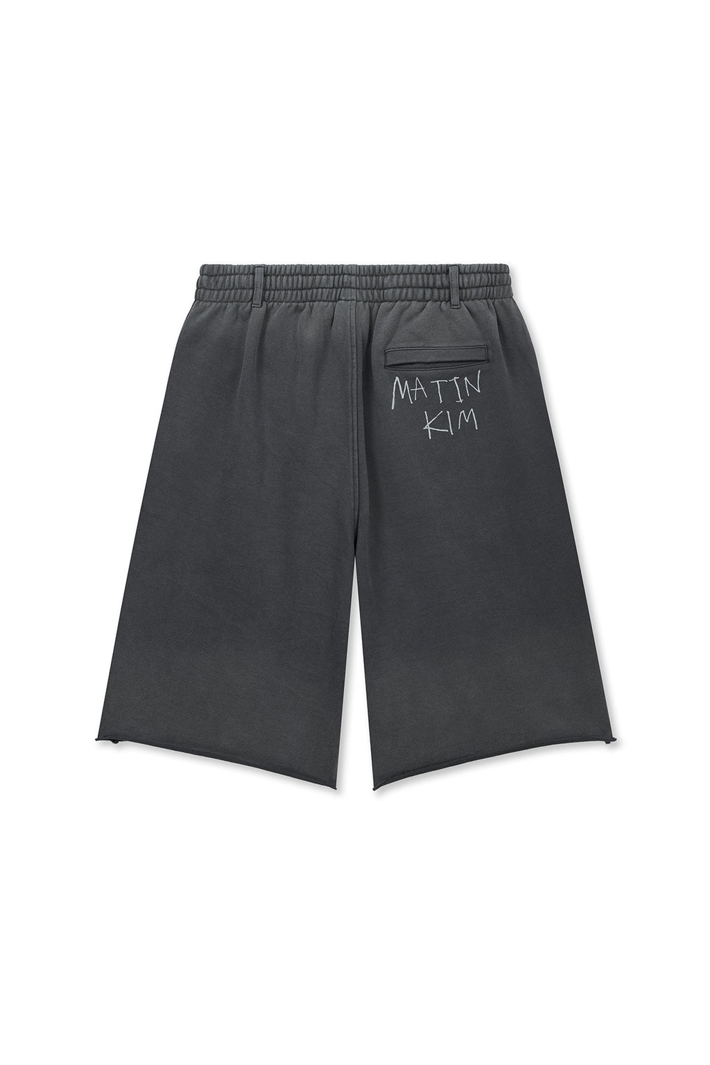 Matin Kim - Vintage Washed Back Logo Bermuda Sweatpants (Charcoal) product image 2 | TRAB K-Fashion Australia