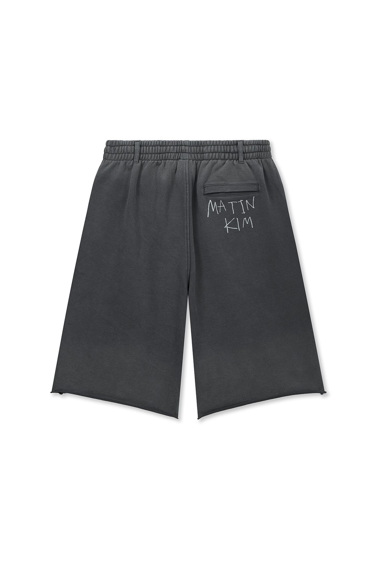 Matin Kim - Vintage Washed Back Logo Bermuda Sweatpants (Charcoal) product image 2 | TRAB K-Fashion Australia