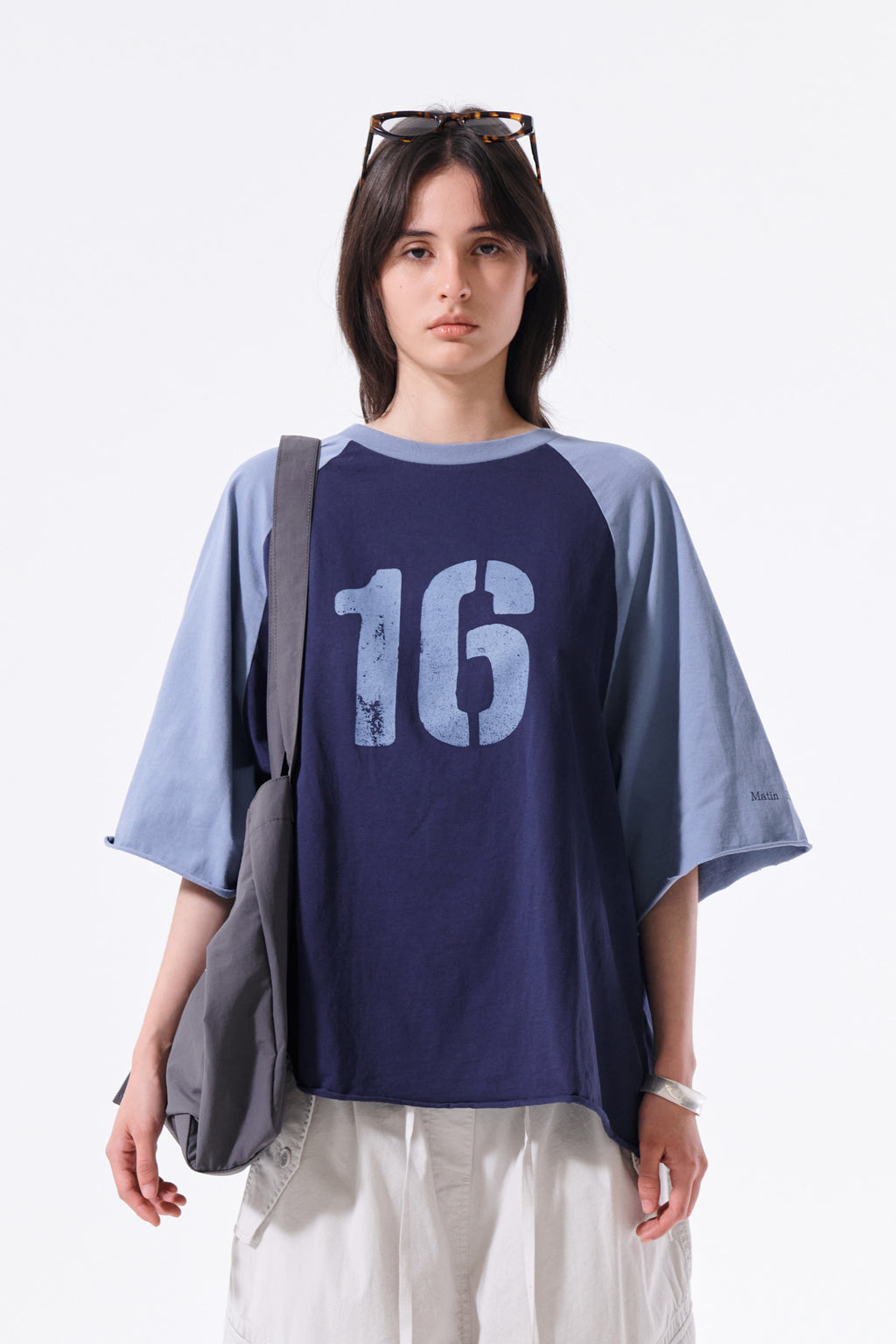 Matin Kim - Raw Edge Raglan Top (Navy) product image 7 | TRAB K-Fashion Australia
