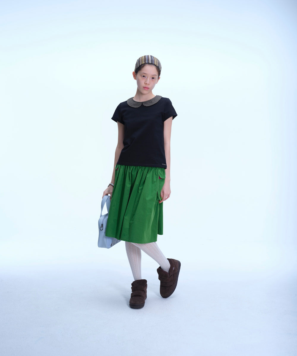 Coyseio - Big Pocket Shirring Skirt Jolly (Green) product image 4 | TRAB K-Fashion Australia