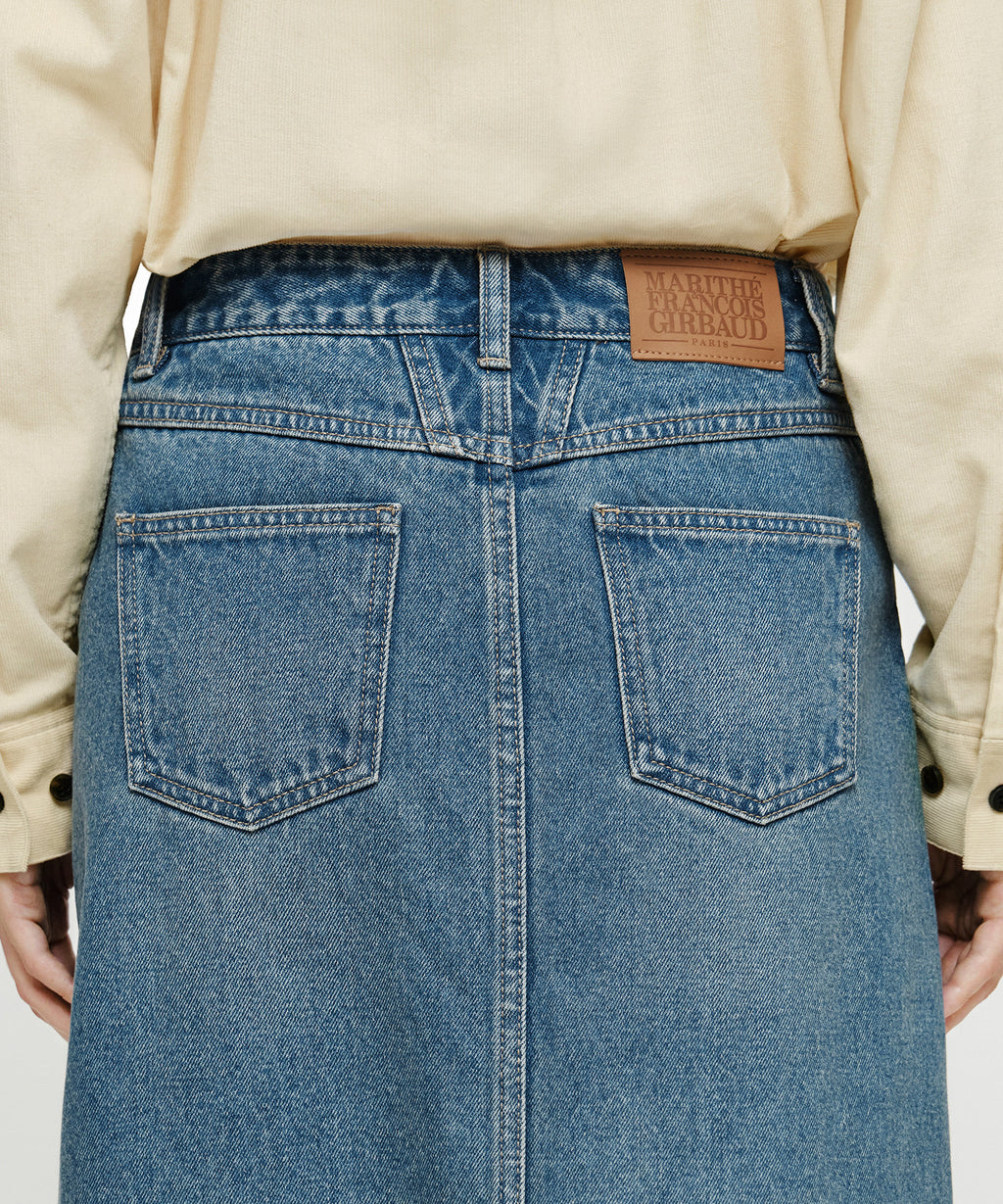 Marithe & Francois Girbaud - [Pre-order – Ships 19 Oct] Maxi Denim Skirt (Blue) product image 2 | TRAB K-Fashion Australia