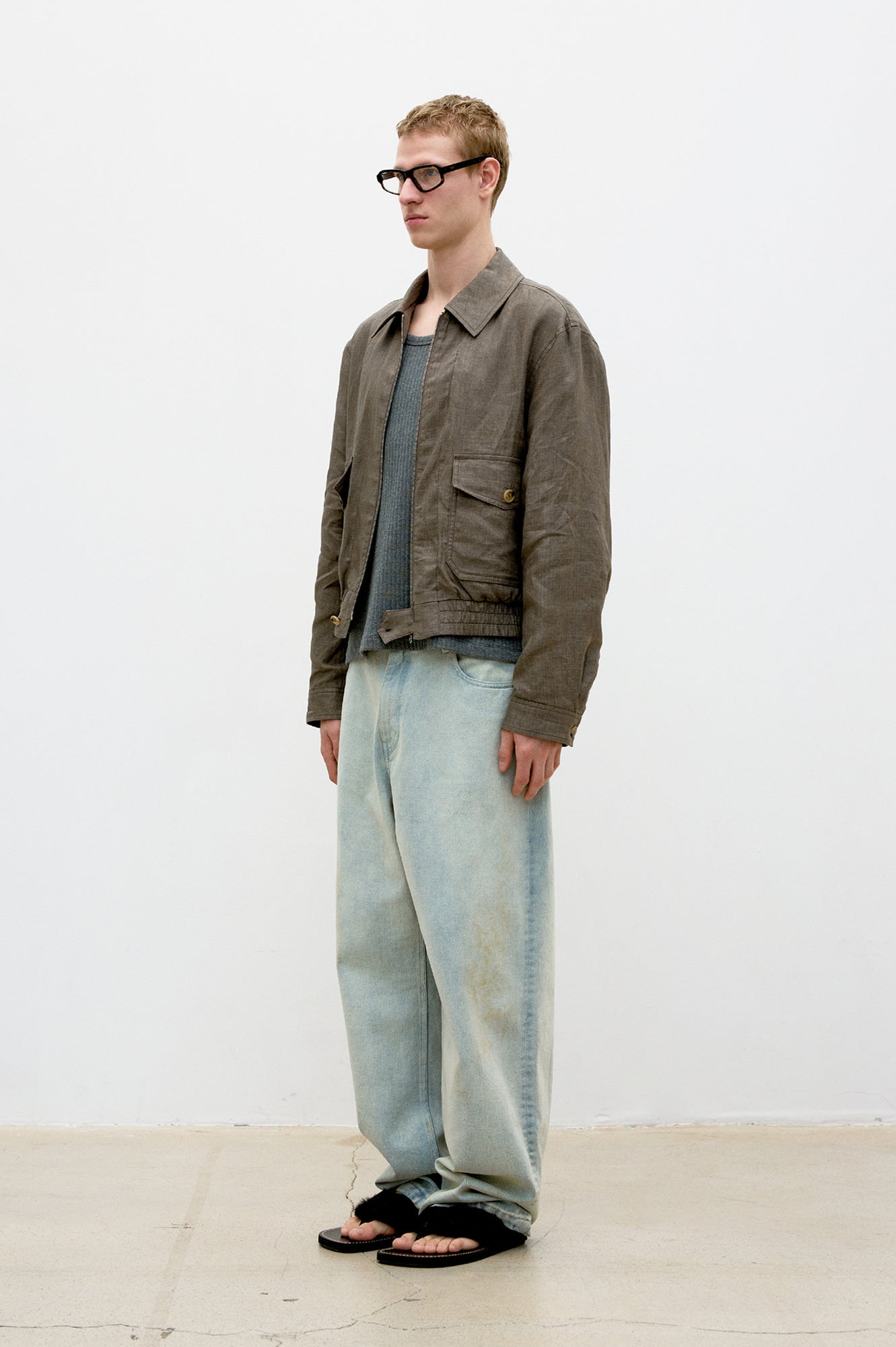 Coor - Double Pocket Station Blouson Jacket (Brown) product image 3 | TRAB K-Fashion Australia