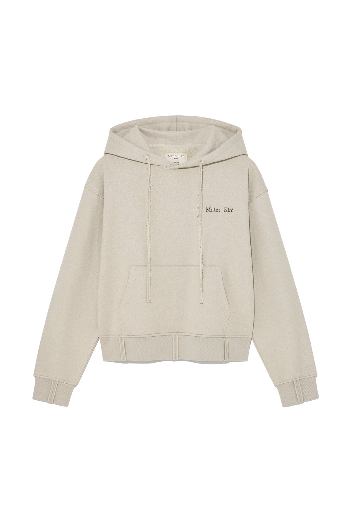 Matin Kim - Rib Cut Detail Logo Hoody (Beige) product image 1 | TRAB K-Fashion Australia