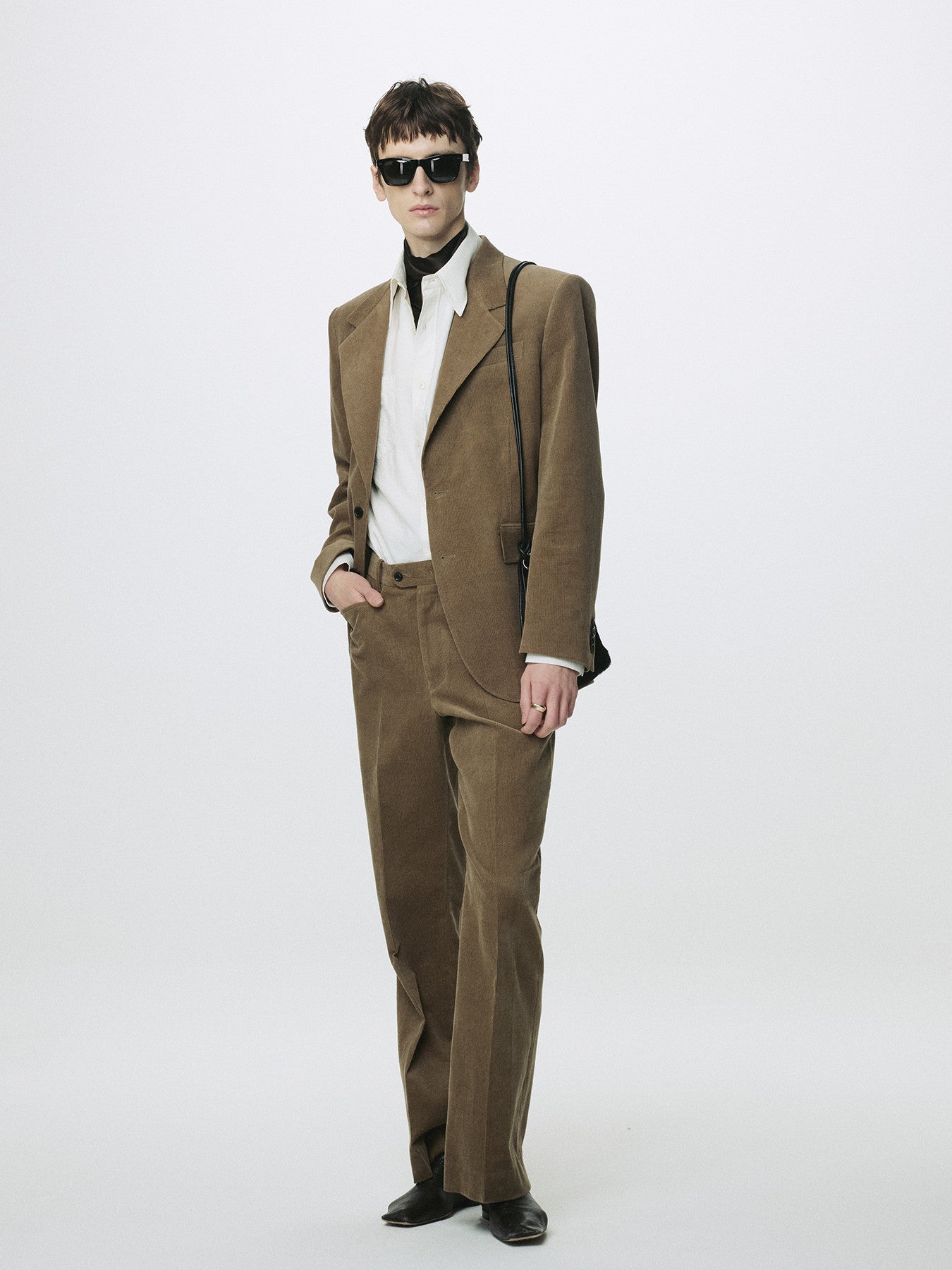 Tonywack - Corduroy Flared Trousers (Beige Taupe) product image 2 | TRAB K-Fashion Australia