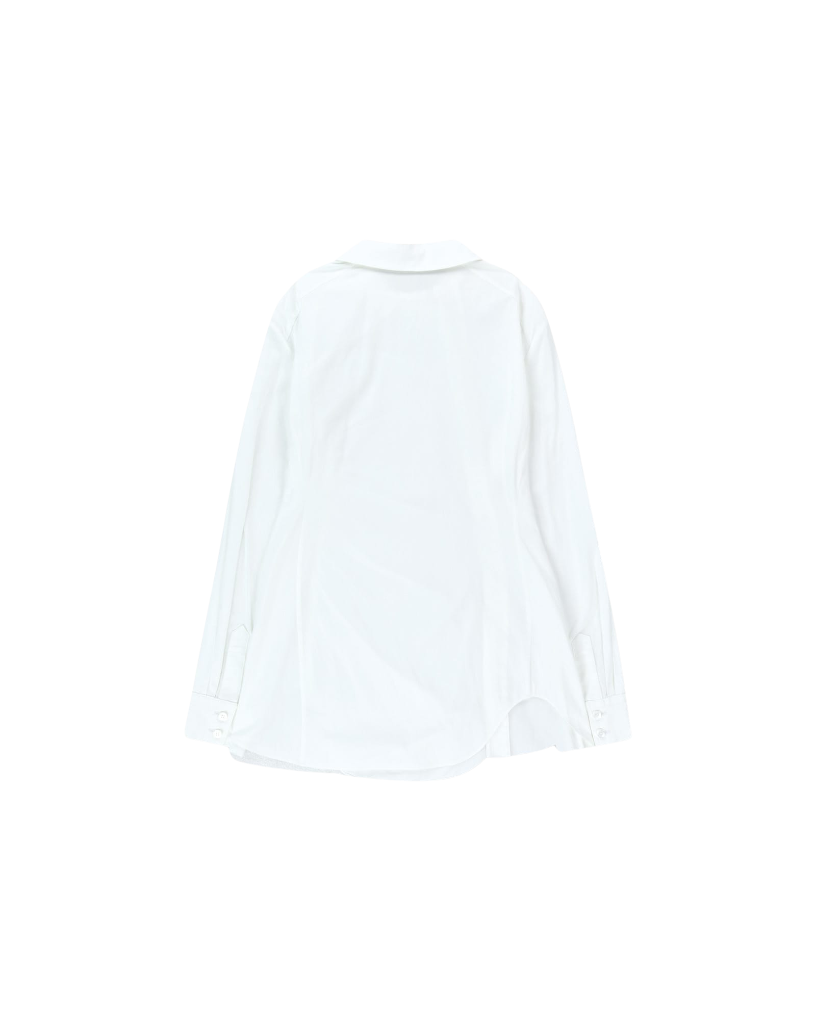 Kimhe Kim - Asymmetrical Shirring Shirt (White) product image 14 | TRAB K-Fashion Australia