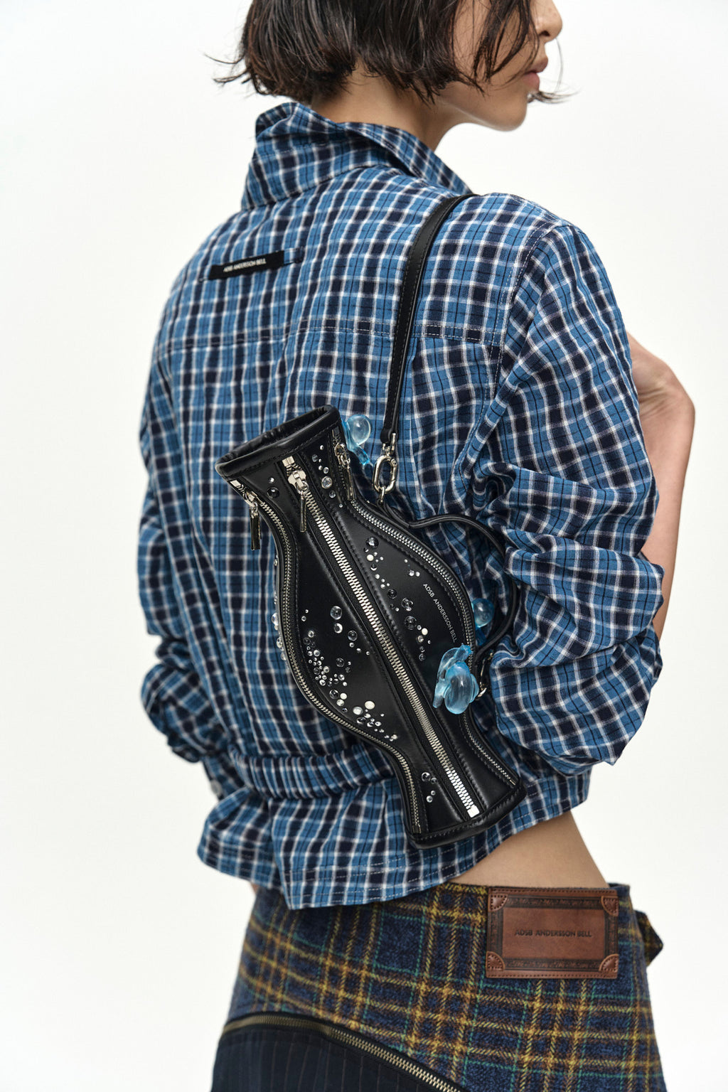 Andersson Bell - Check Curves Hem Shirt (Blue) product image 6 | TRAB K-Fashion Australia
