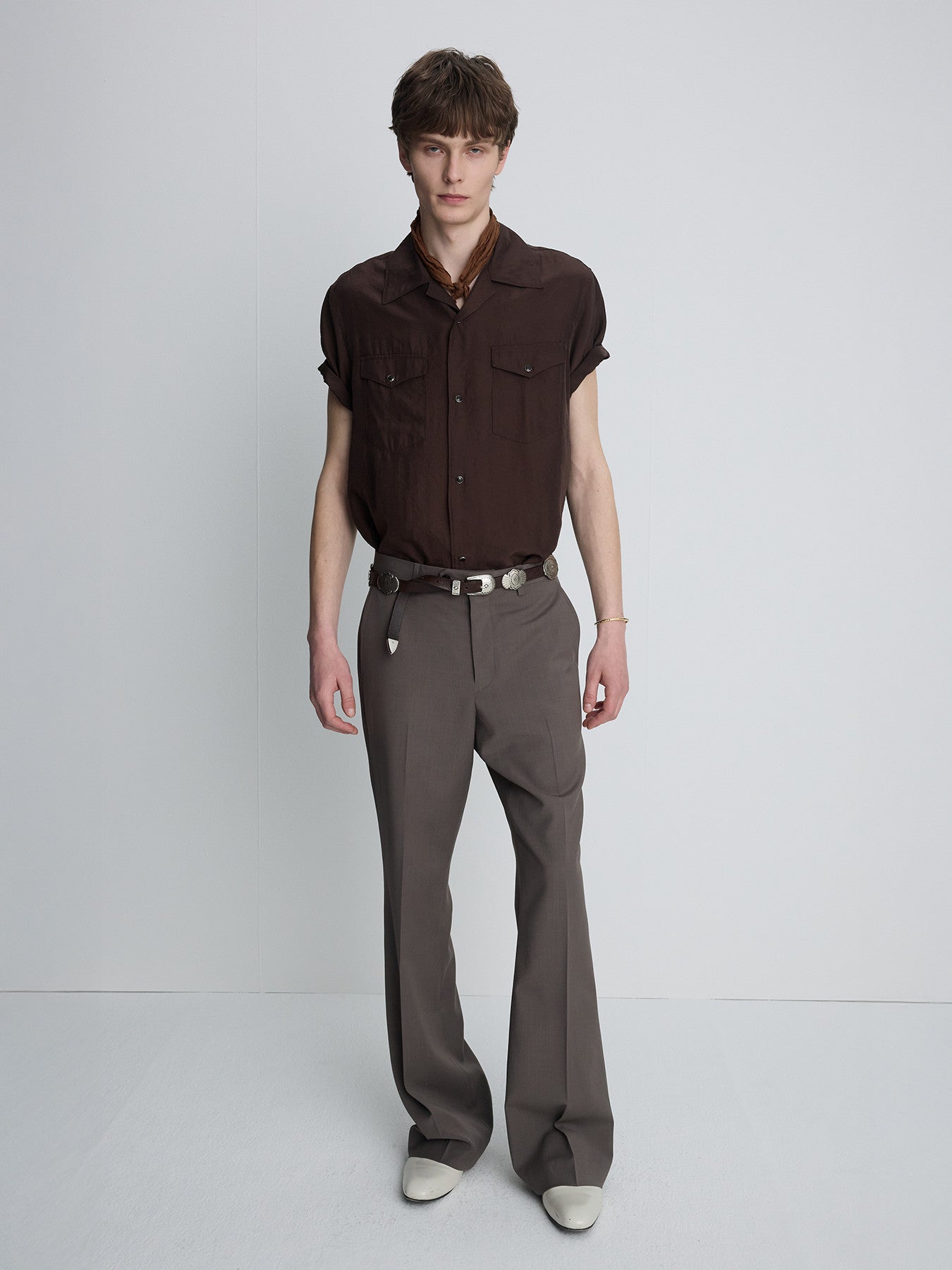 Tonywack - Washed Rayon Pearl Snap Shirt (Brown) product image 4 | TRAB K-Fashion Australia