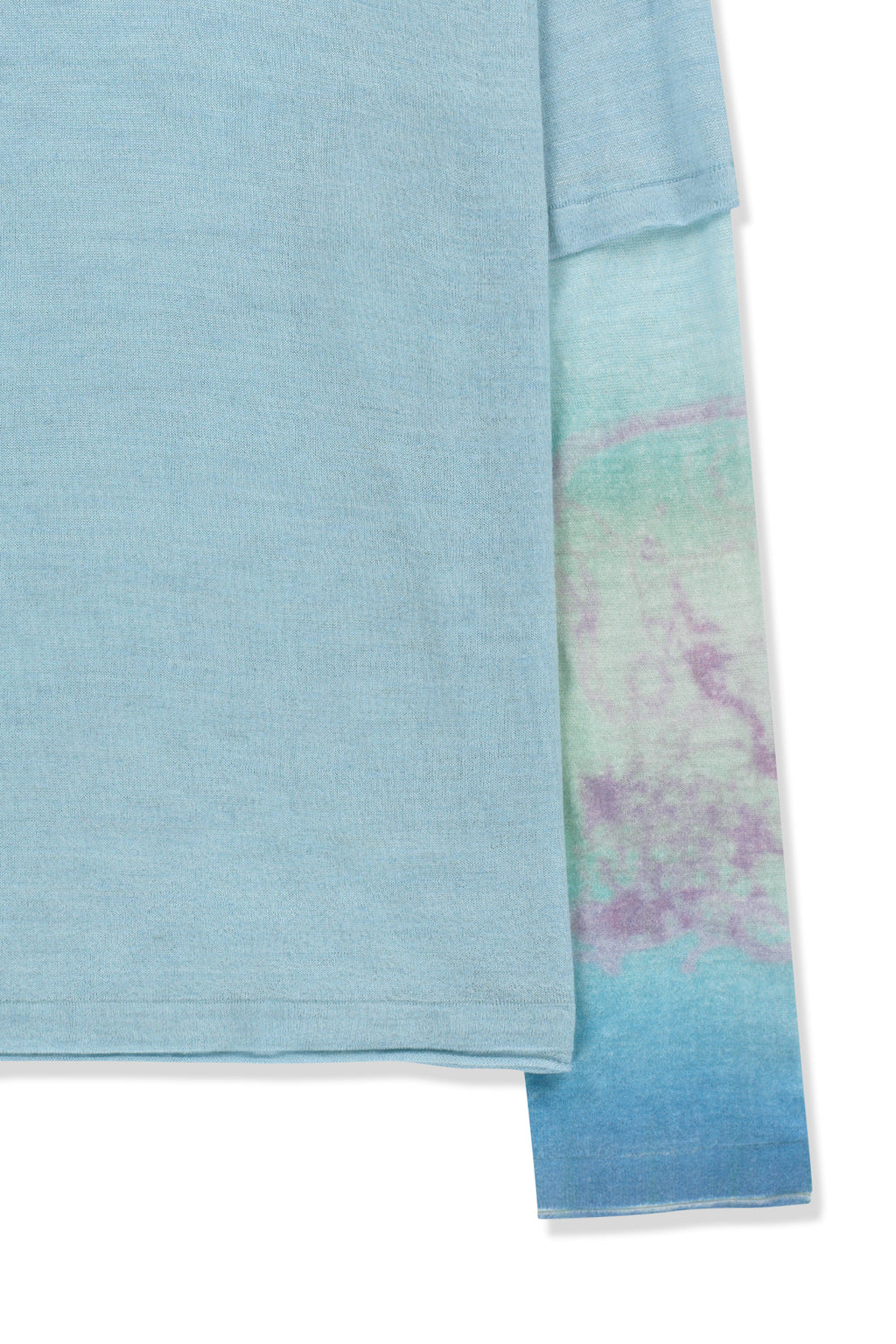 Matin Kim - Sleeve Print Knit Pullover (Light Blue) product image 4 | TRAB K-Fashion Australia