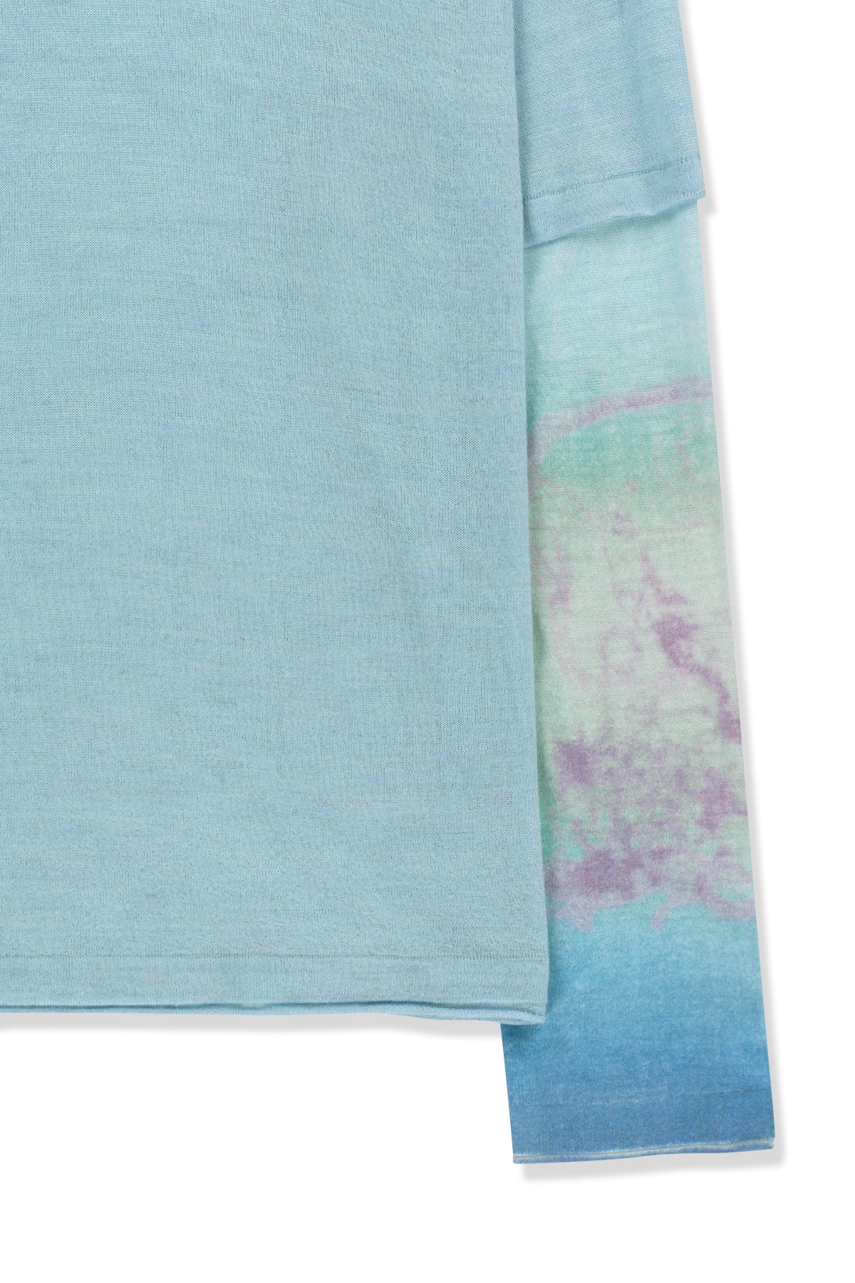 Matin Kim - Sleeve Print Knit Pullover (Light Blue) product image 4 | TRAB K-Fashion Australia