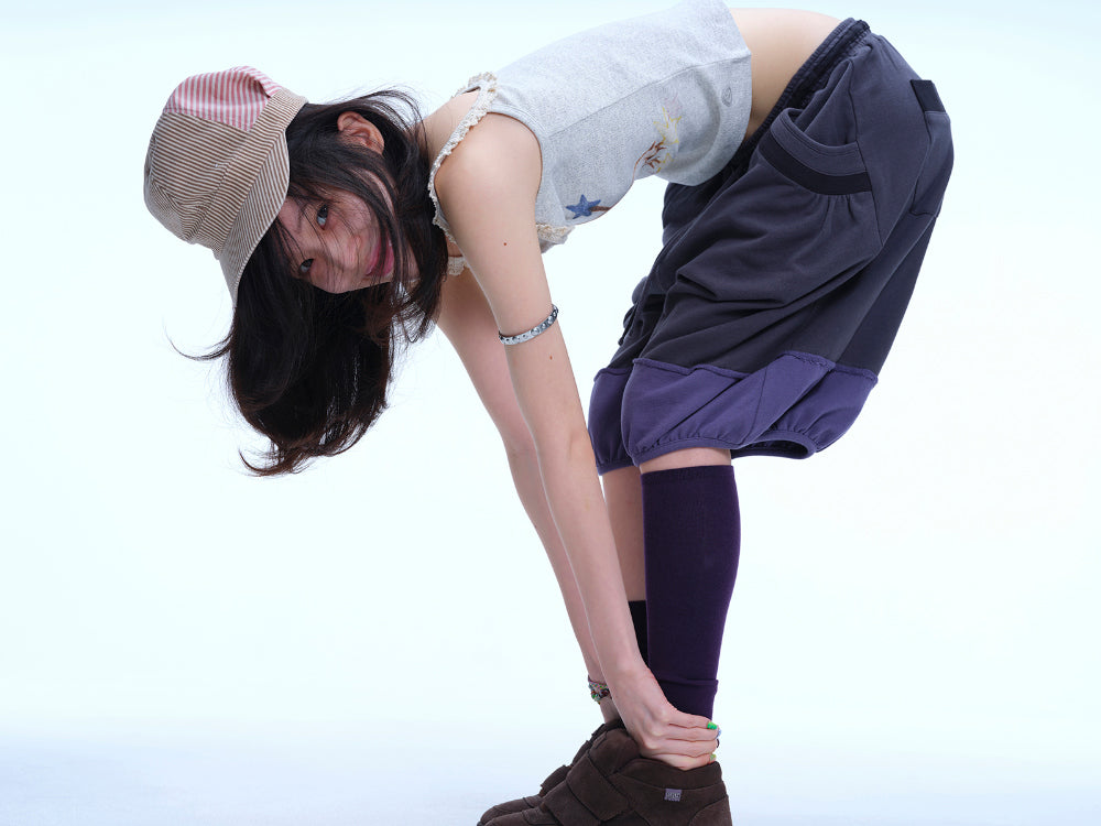 Coyseio - Striped Pintuck Puff Cap (Pink) product image 6 | TRAB K-Fashion Australia