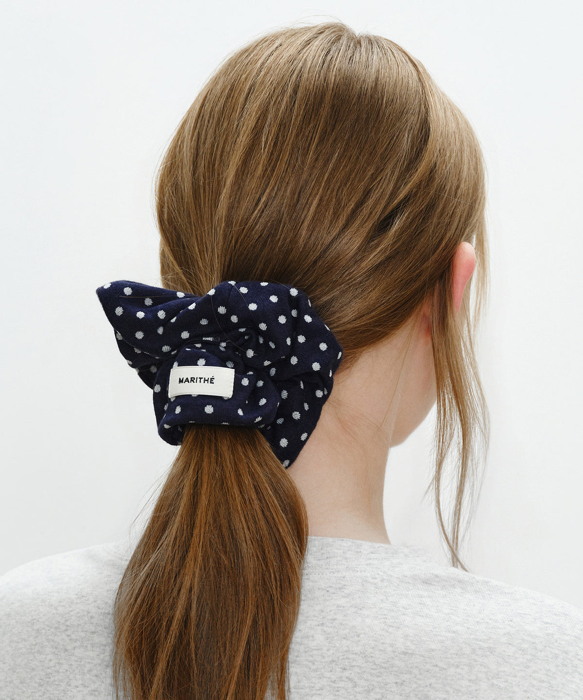 Marithe & Francois Girbaud - Basic Cotton Scrunchie (Navy Dot) product image 5 | TRAB K-Fashion Australia