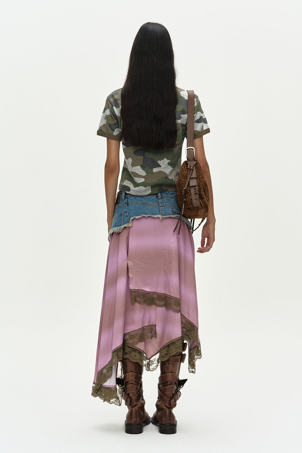 Andersson Bell - (essential) Camouflage Baby Ringer T-Shirt (Grey Camouflage) product image 4 | TRAB K-Fashion Australia