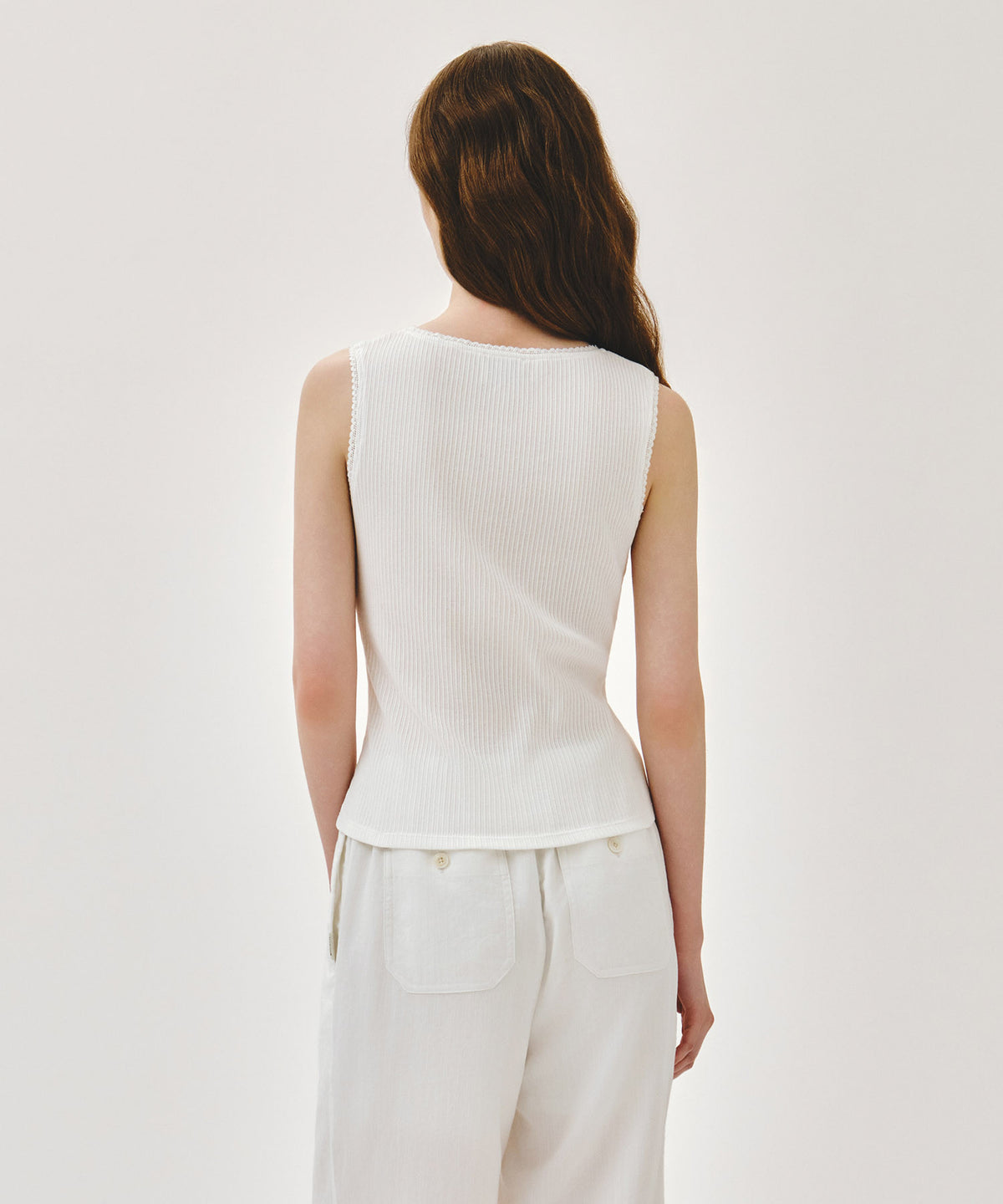 Marithe & Francois Girbaud - Lace Detail Sleeveless (White) product image 3 | TRAB K-Fashion Australia