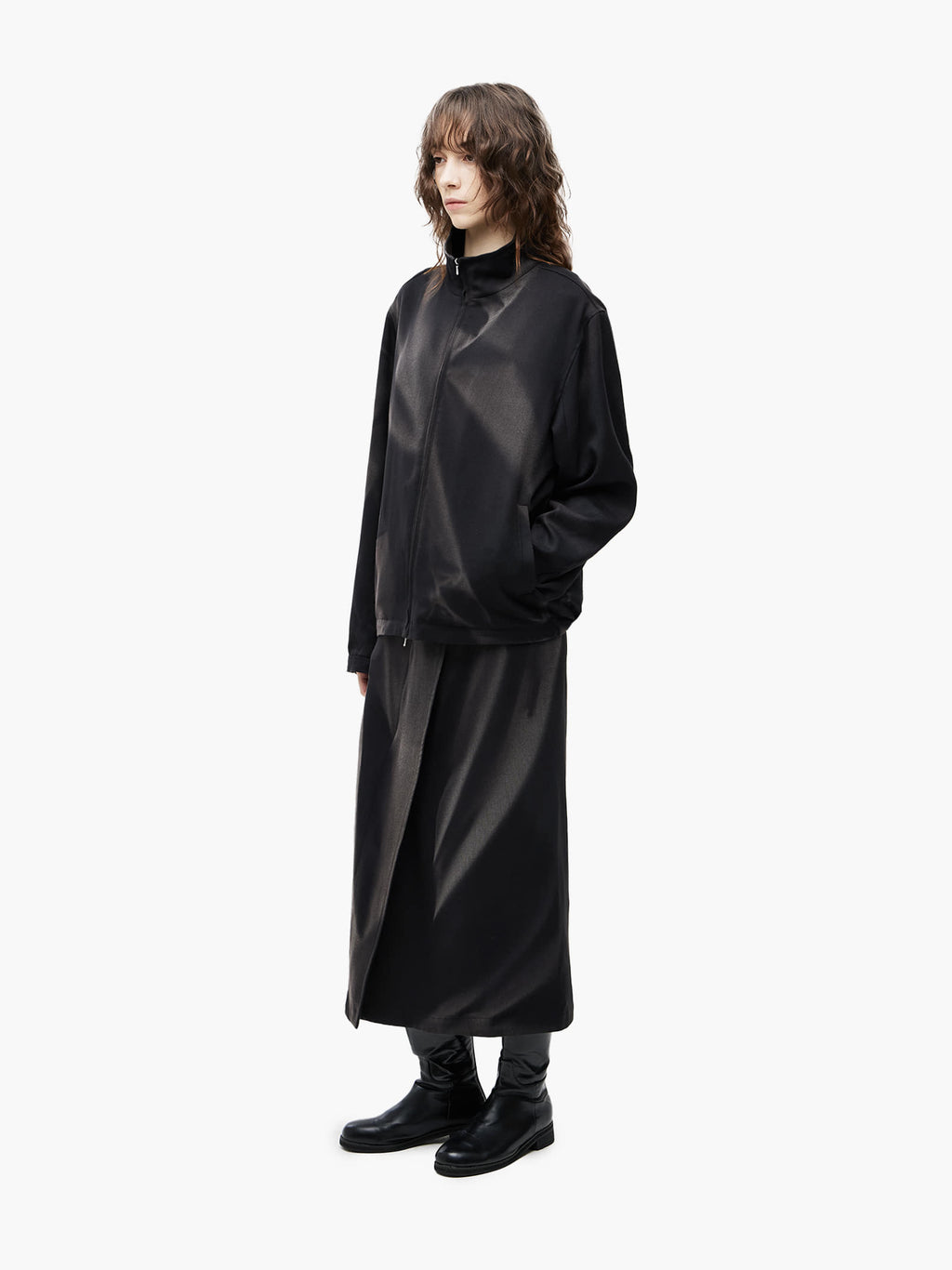 Jiyong Kim - Sun-Bleached Zip-Up Jacket (Black) product image 3 | TRAB K-Fashion Australia