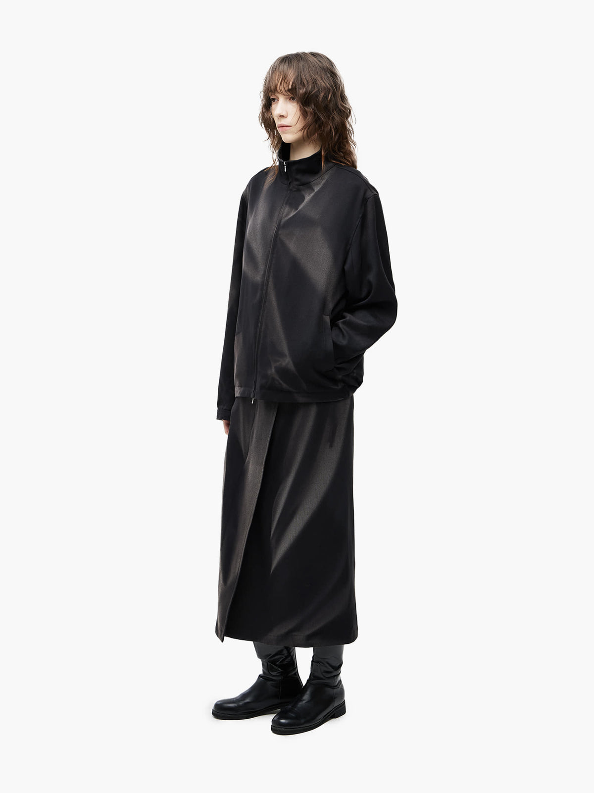 Jiyong Kim - Sun-Bleached Zip-Up Jacket (Black) product image 3 | TRAB K-Fashion Australia