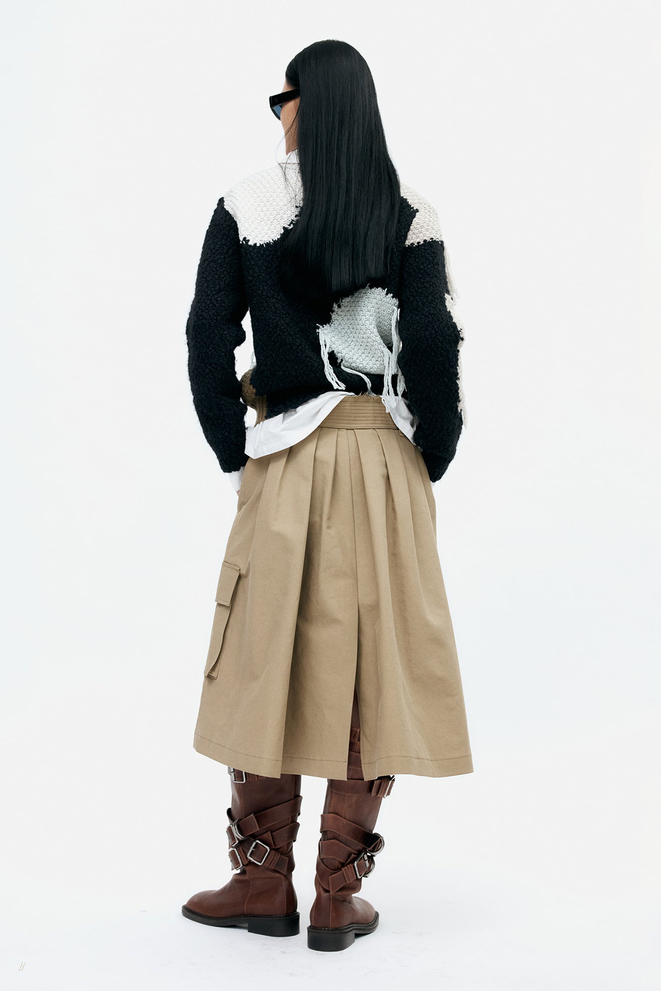 Andersson Bell - Trench Pleats Skirt (Khaki) product image 2 | TRAB K-Fashion Australia