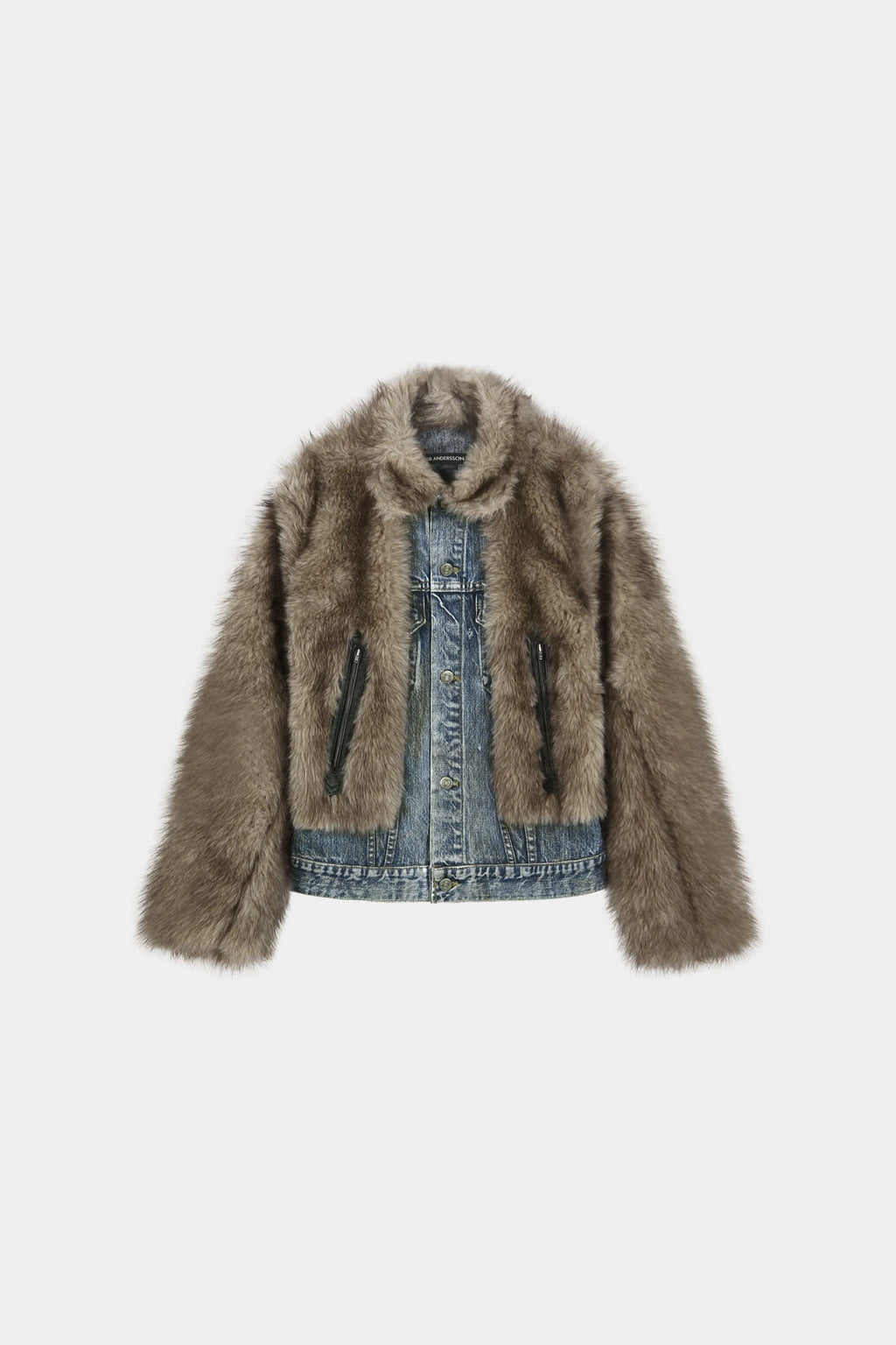 Andersson Bell - Fur On Denim Jacket (Grey) product image 13 | TRAB K-Fashion Australia