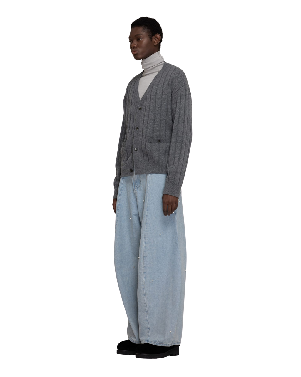 Kimhe Kim - V-Neck Cardigan (Dark Grey) product image 5 | TRAB K-Fashion Australia