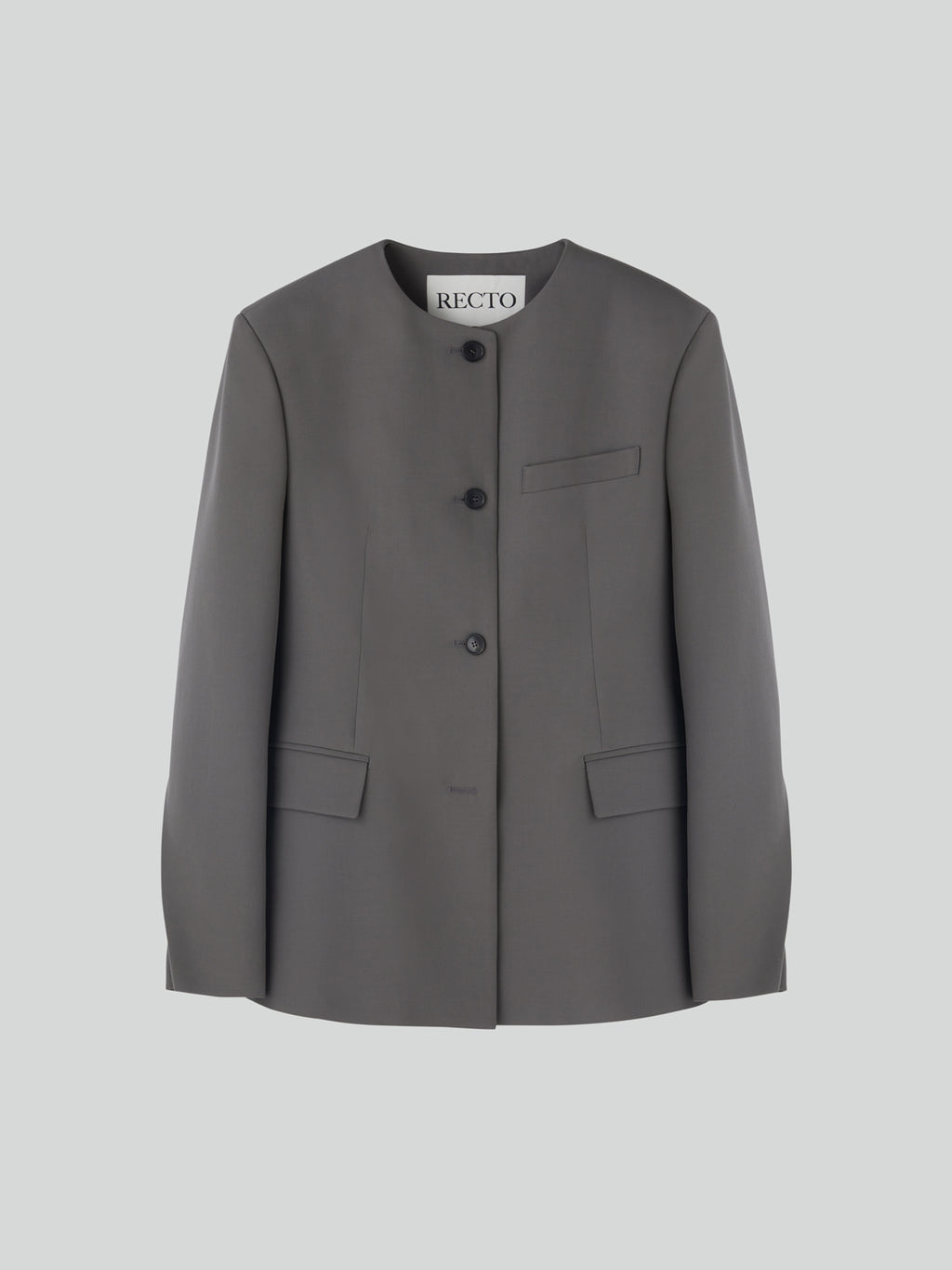 Recto - Collarless Single Jacket (Taupe Grey) product image 10 | TRAB K-Fashion Australia