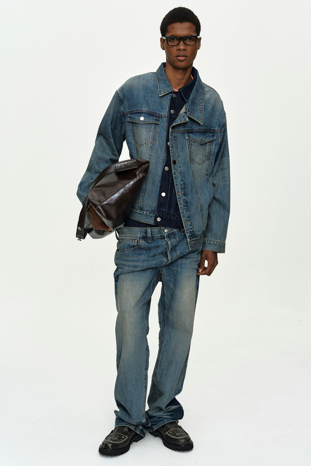 Andersson Bell - Unisex Asymmetric Layered Wide-Leg Jeans (Blue) product image 9 | TRAB K-Fashion Australia
