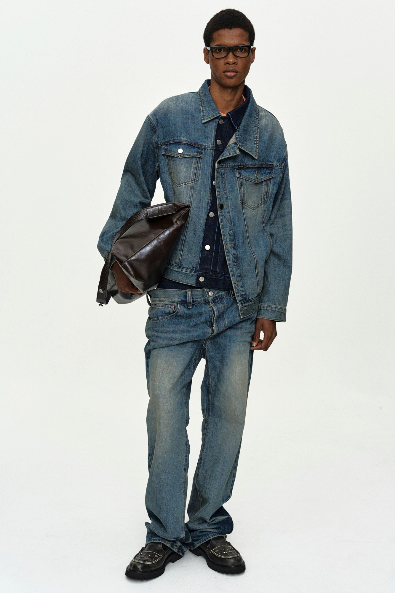 Andersson Bell - Unisex Asymmetric Layered Wide-Leg Jeans (Blue) product image 9 | TRAB K-Fashion Australia