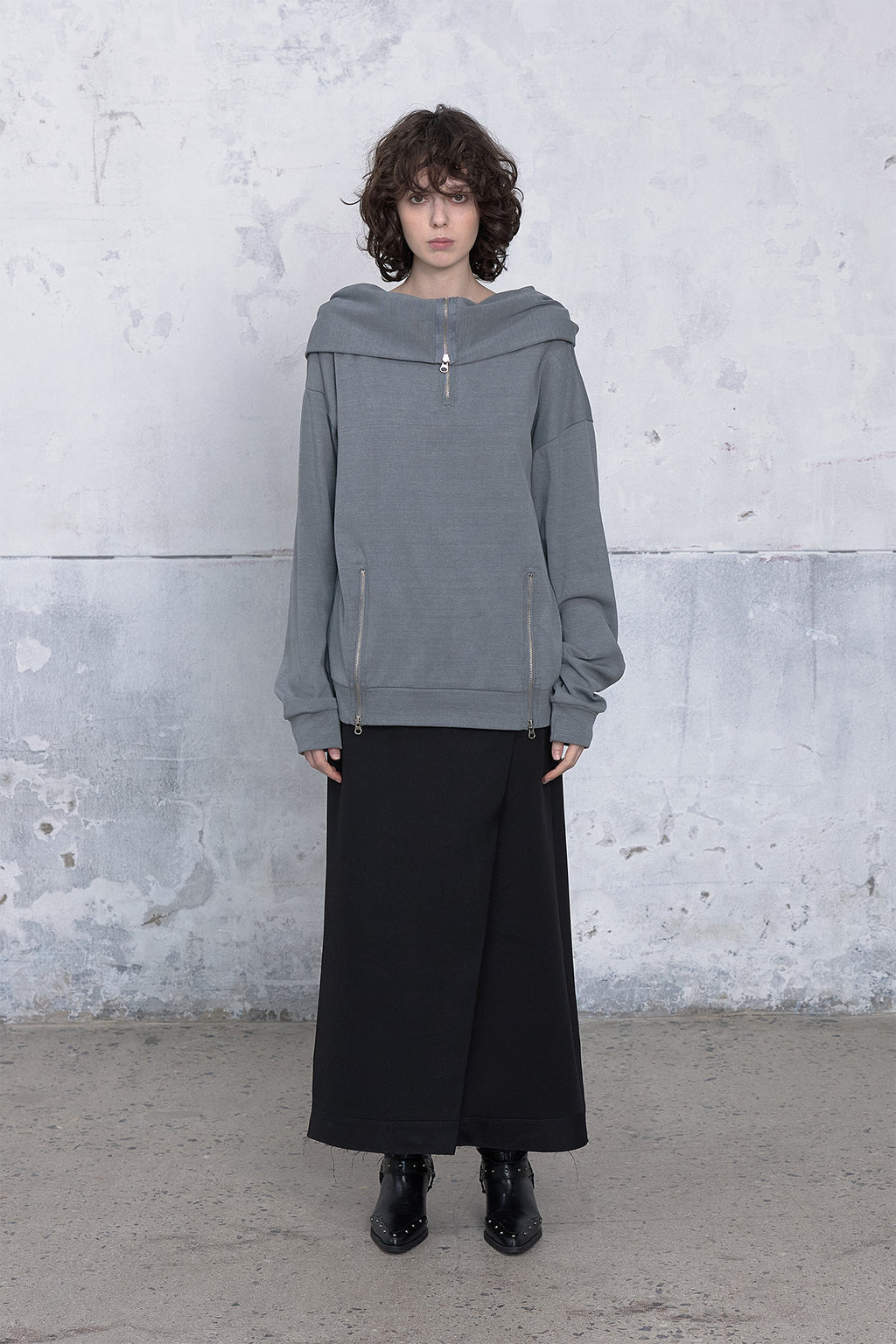Deinet - Big Hooded Sweat Pullover (Charcoal) product image 1 | TRAB K-Fashion Australia