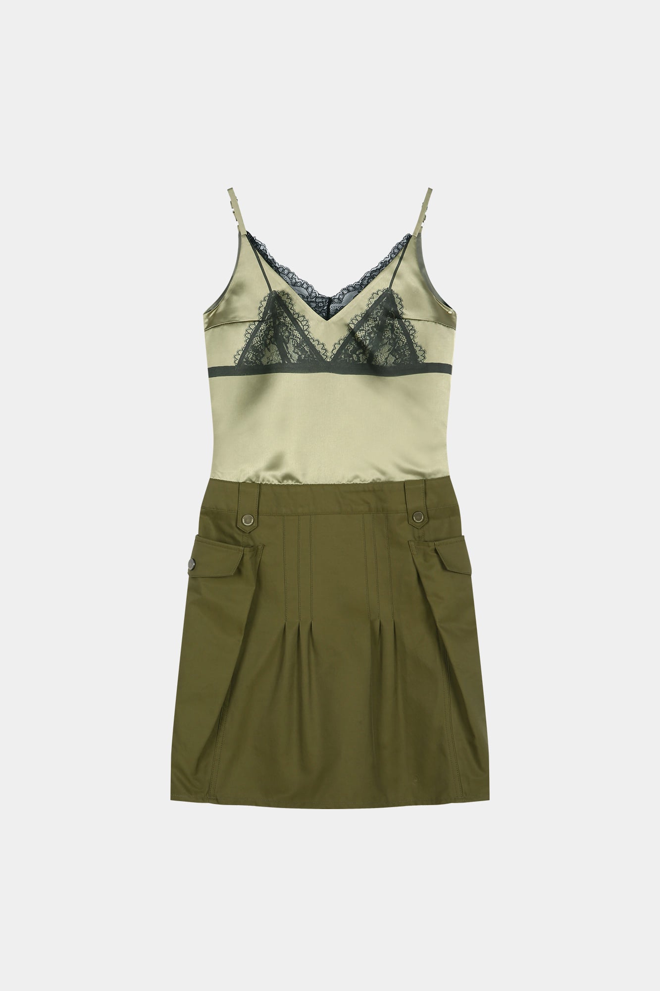 Andersson Bell - Lace Bra Printed Cargo Dress (Khaki) product image 9 | TRAB K-Fashion Australia