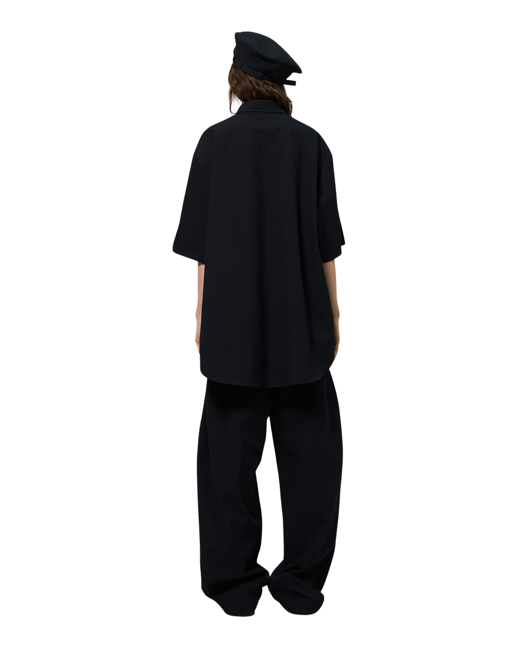 Kimhe Kim - Stripped Label Short Sleeves Shirt (Black) product image 4 | TRAB K-Fashion Australia