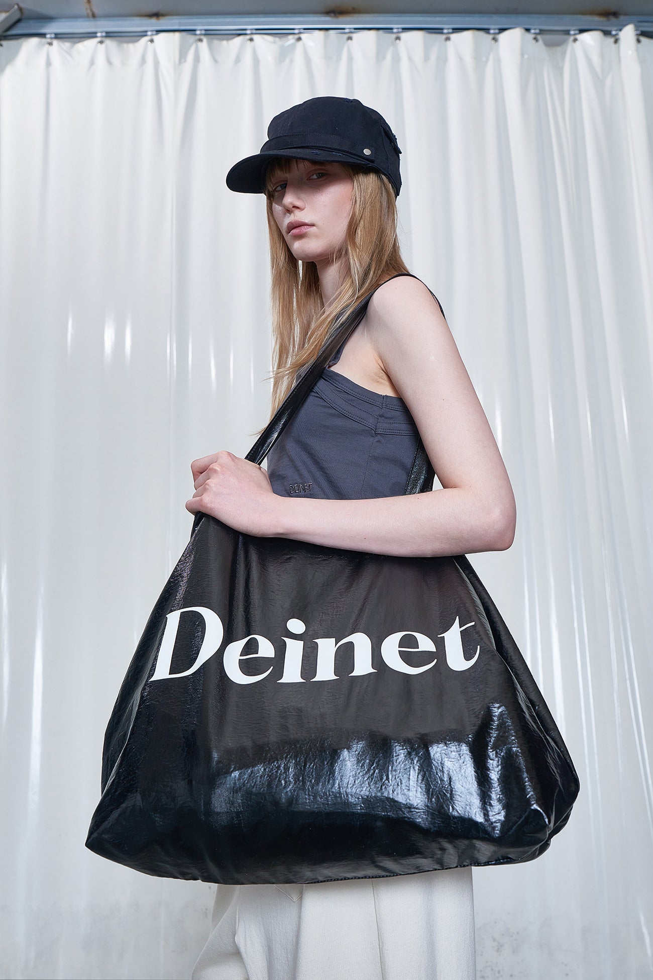 Deinet - Essential Logo Shoulder Big Bag (Black) product image 1 | TRAB K-Fashion Australia