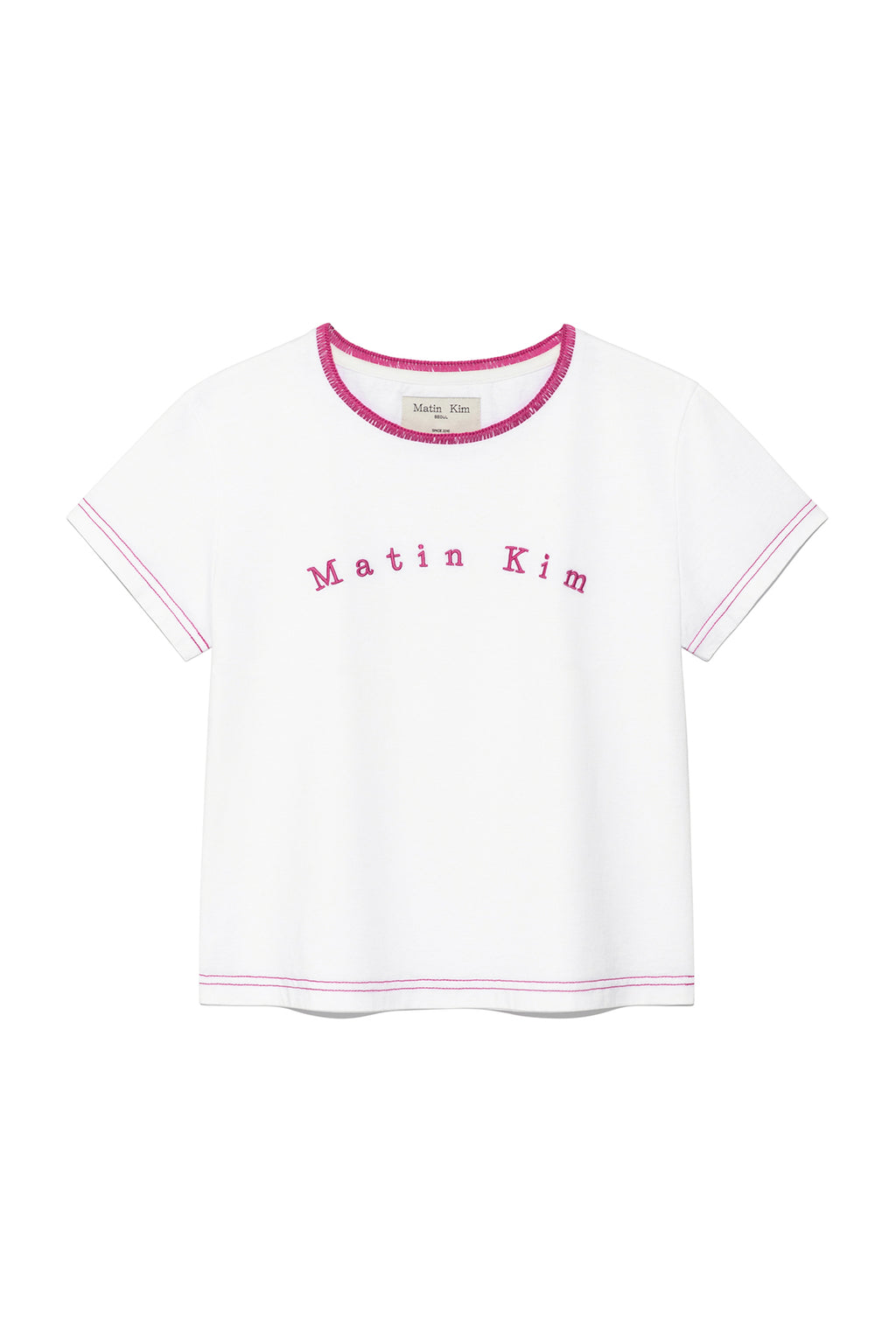 Matin Kim - Color Point Arch Logo Top (White) product image 1 | TRAB K-Fashion Australia