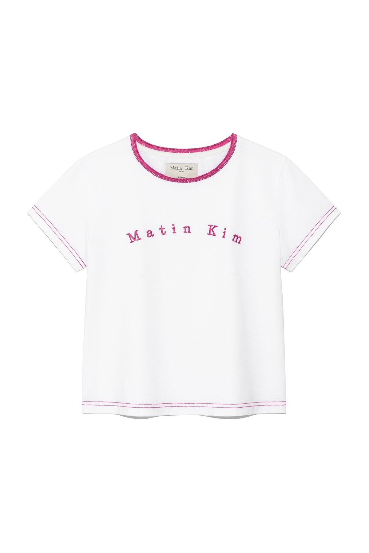 Matin Kim - Color Point Arch Logo Top (White) product image 1 | TRAB K-Fashion Australia