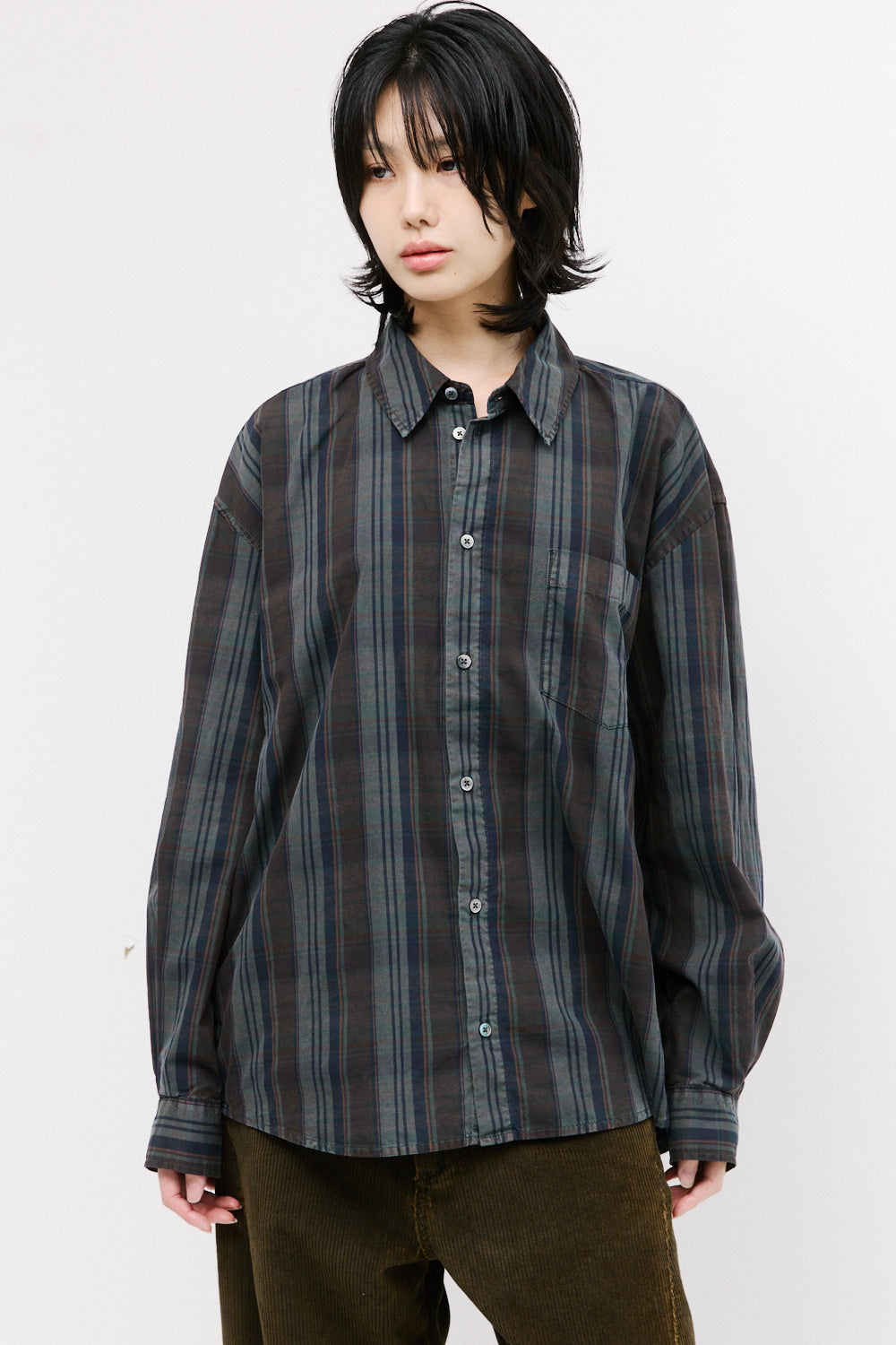 Hatchingroom - Classic Shirt Multi Stripe Dyed (Charcoal) product image 11 | TRAB K-Fashion Australia