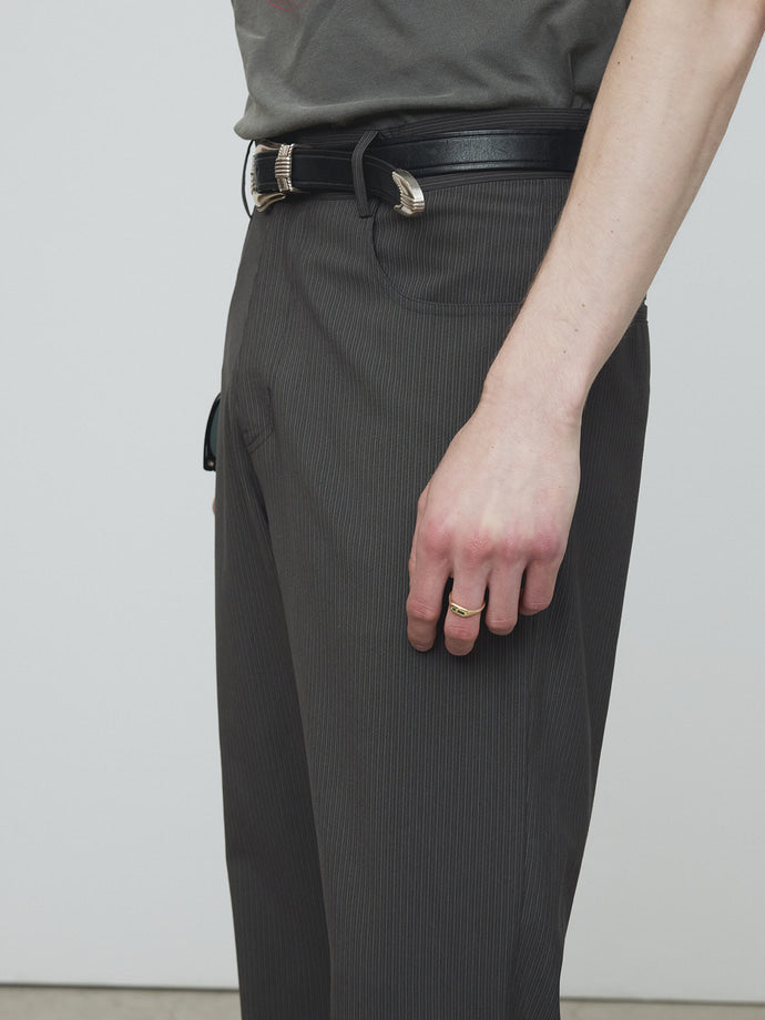 Tonywack - Vintage Stripe Flared Leg Pants (Olive Charcoal) product image 6 | TRAB K-Fashion Australia