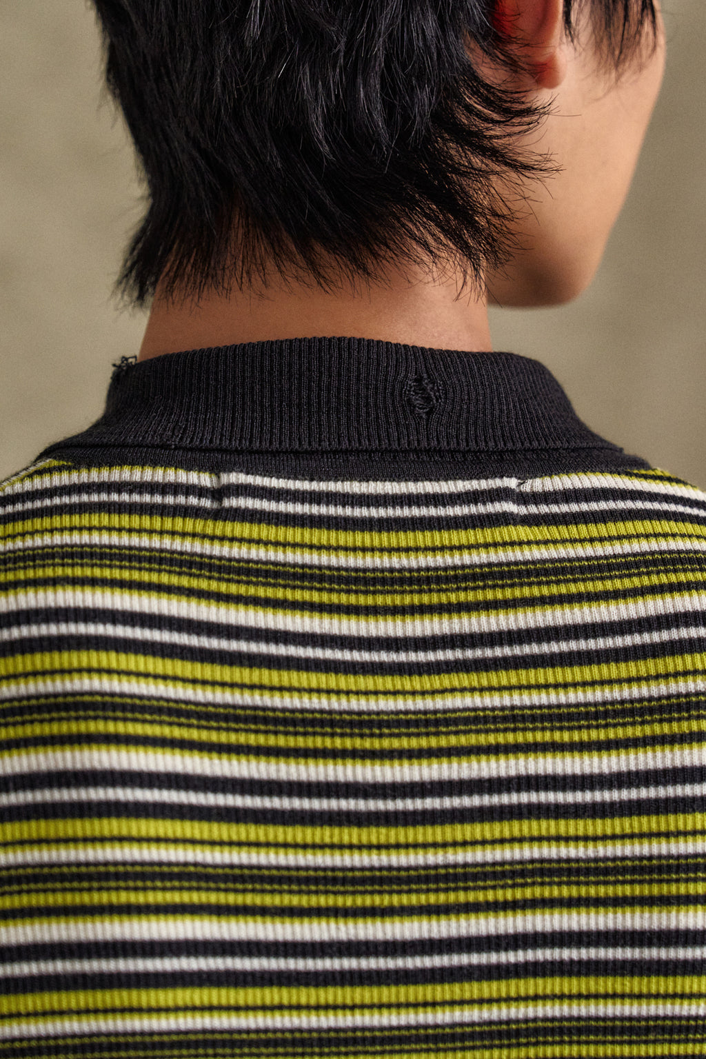 Andersson Bell - Stripe Polo Sweater (Charcoal/Lime) product image 7 | TRAB K-Fashion Australia
