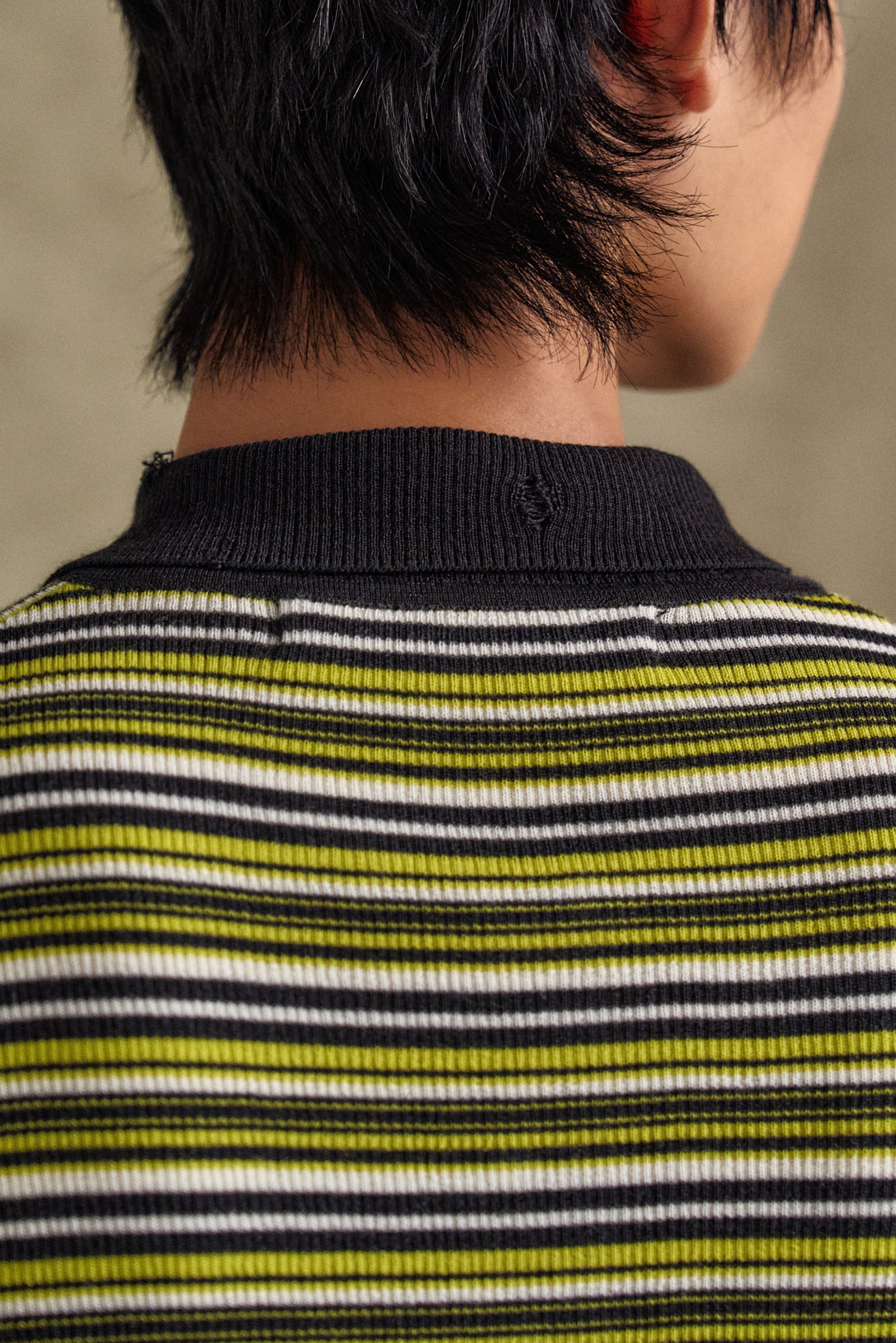 Andersson Bell - Stripe Polo Sweater (Charcoal/Lime) product image 7 | TRAB K-Fashion Australia