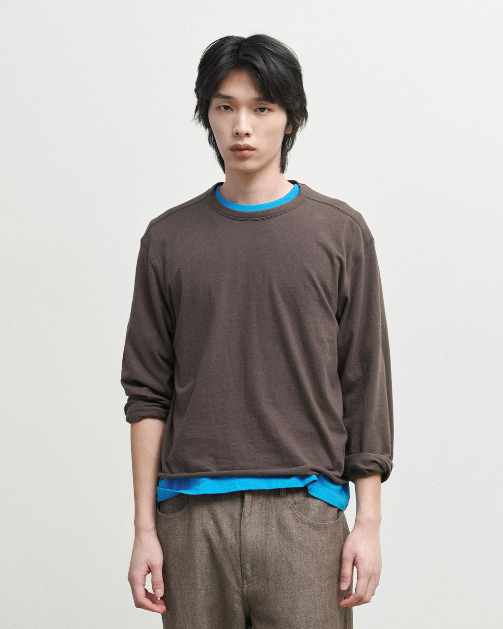 Brownyard - Cut Off Long Sleeve (Brown) product image 1 | TRAB K-Fashion Australia