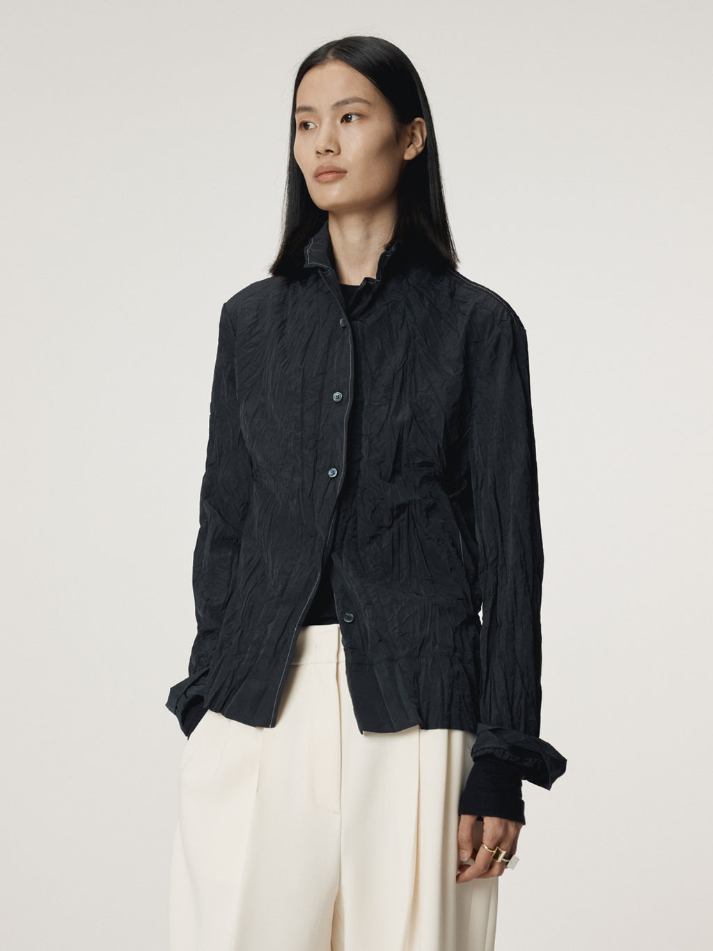 Recto - Whole Crease Blouse (Dark Navy) product image 5 | TRAB K-Fashion Australia