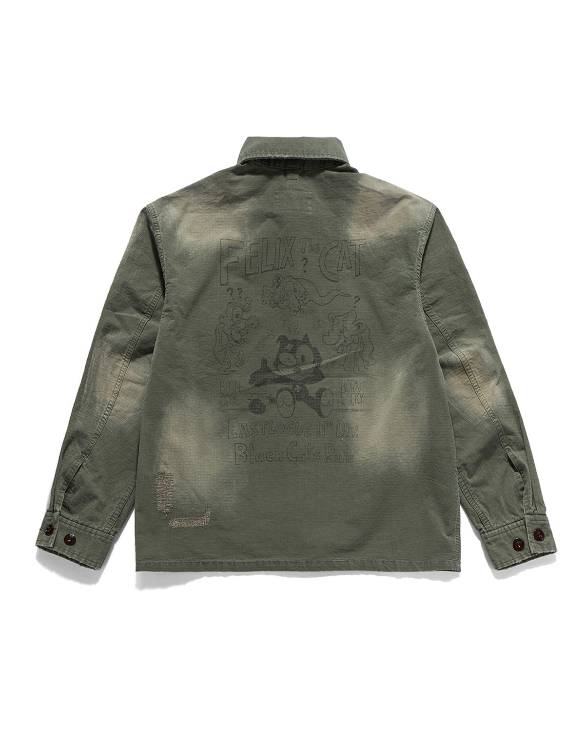 Eastlogue - Felix Timeworn Mil Field Jacket (Olive Ripstop) product image 2 | TRAB K-Fashion Australia