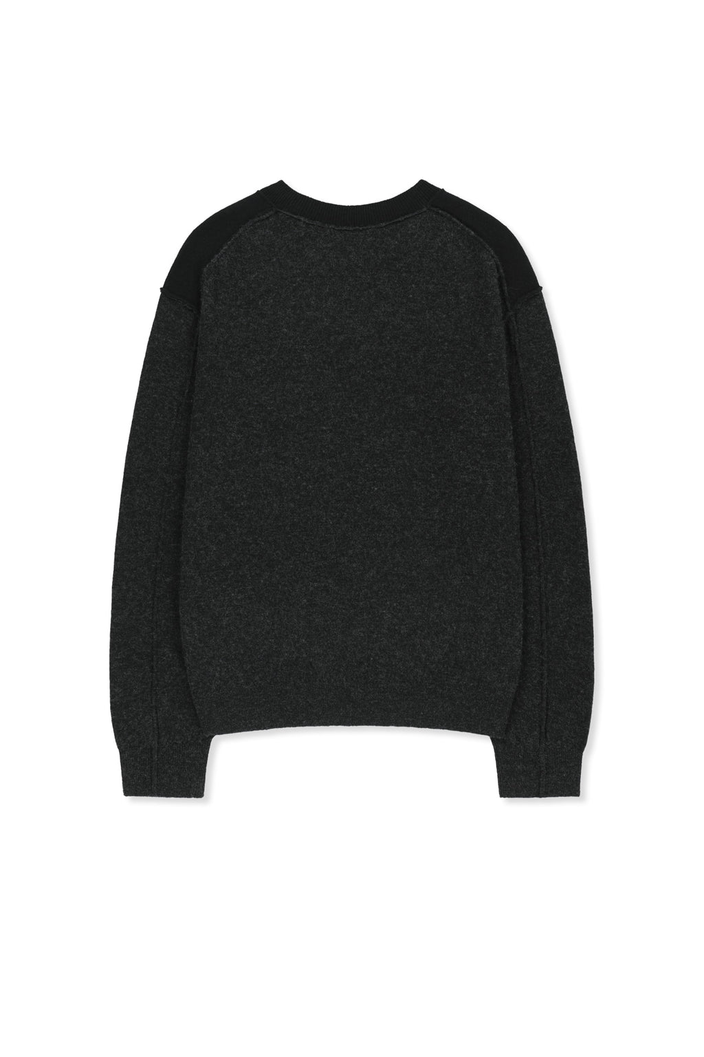 Matin Kim - [Pre-Order – Ships September 28] Cashmere Blended Panel Knit Pullover (Black) product image 3 | TRAB K-Fashion Australia