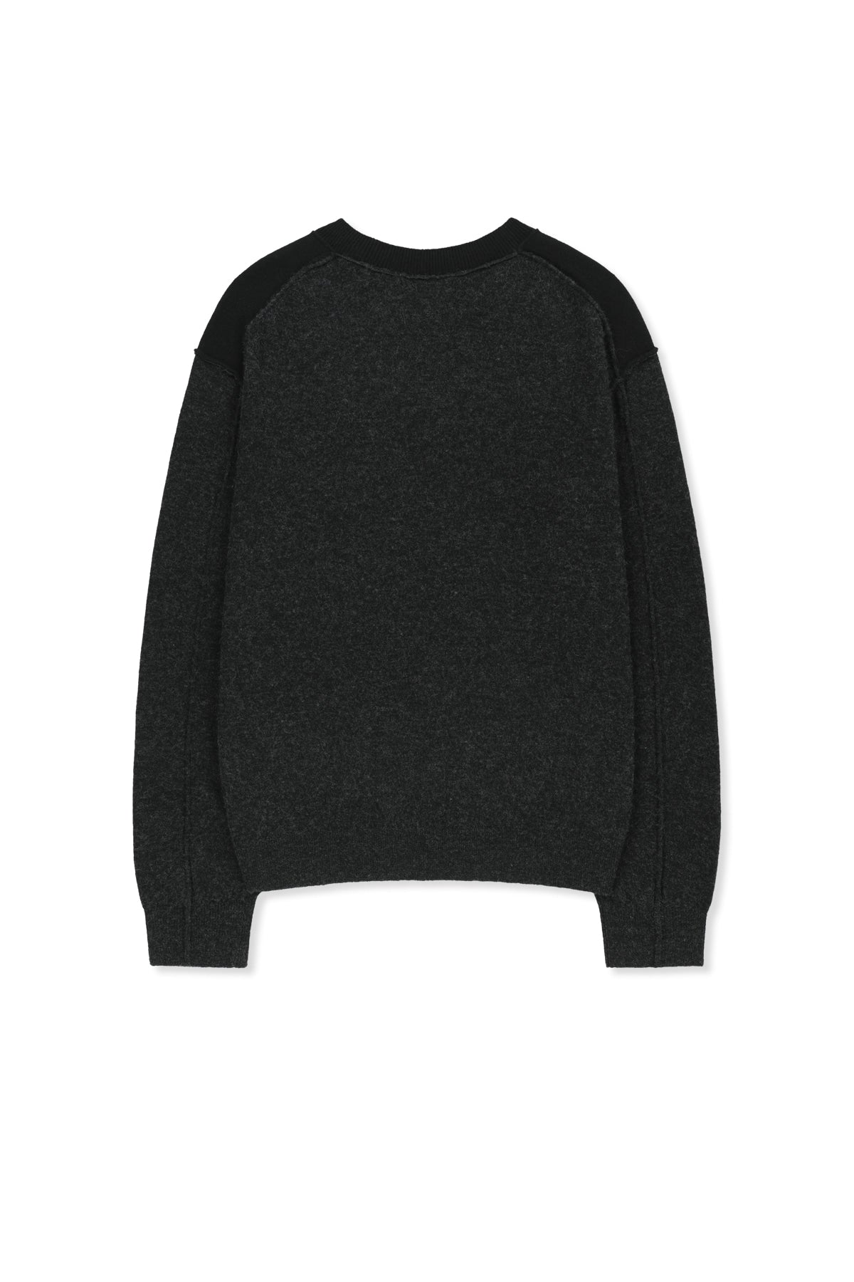 Matin Kim - [Pre-Order – Ships September 28] Cashmere Blended Panel Knit Pullover (Black) product image 3 | TRAB K-Fashion Australia