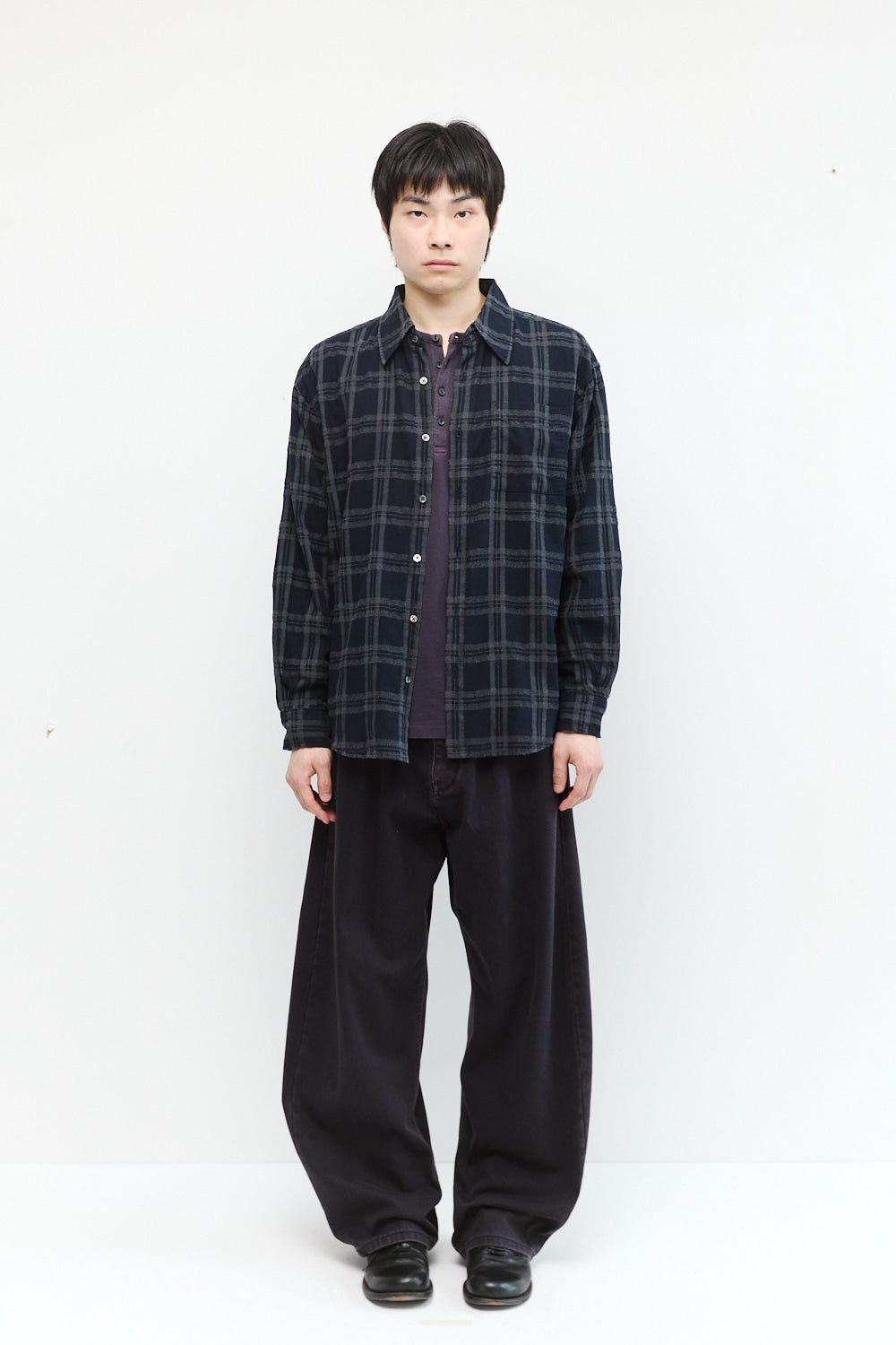 Hatchingroom - Archive Shirt V2 Boiled Check Dark (Navy) product image 3 | TRAB K-Fashion Australia