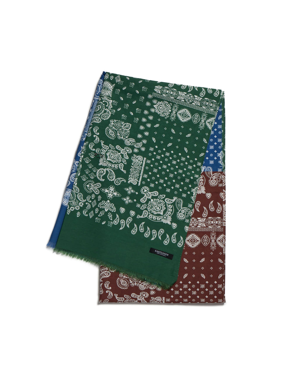 Eastlogue - Silk Scarf (Green & Brown & Blue) product image 5 | TRAB K-Fashion Australia
