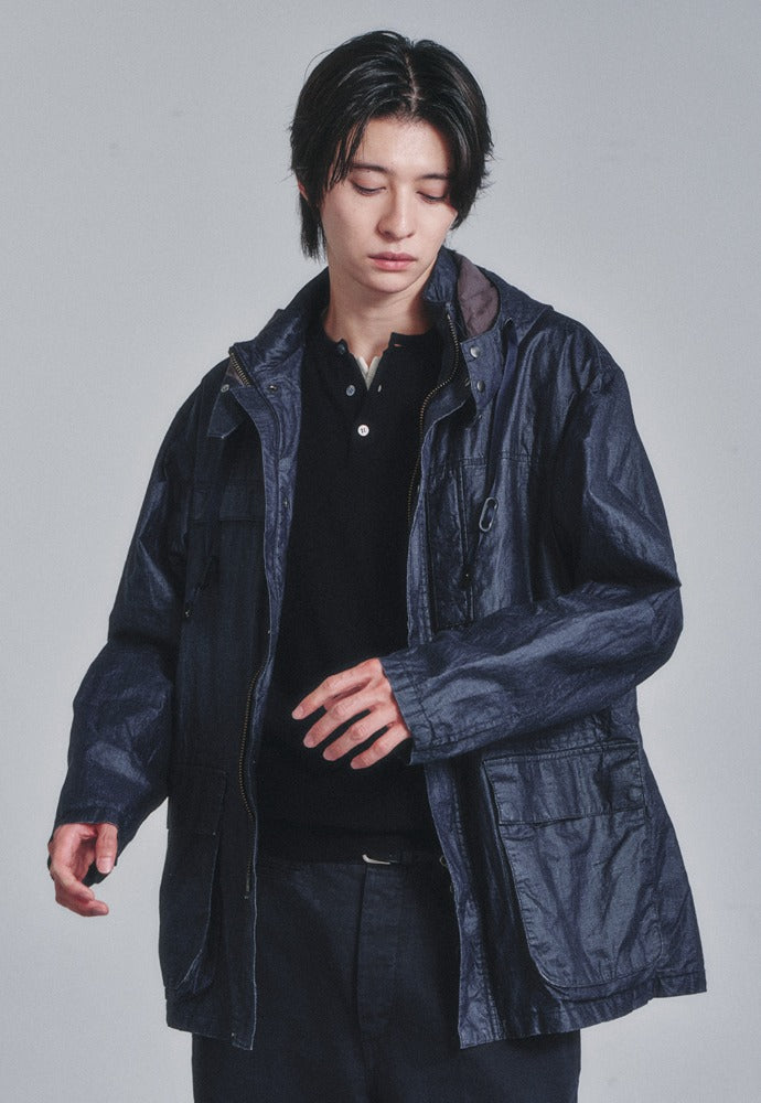 Art if acts - Linen Rain Parka (Navy) product image 1 | TRAB K-Fashion Australia