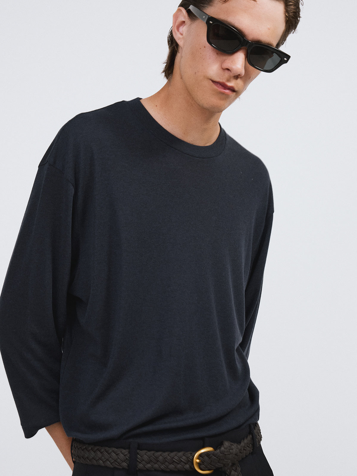 Recto - Wool Blend Loose Top (Indigo Navy) product image 4 | TRAB K-Fashion Australia