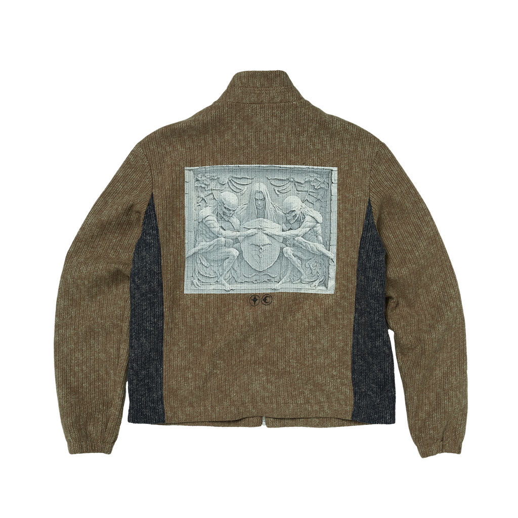 Thug Club - Devil Peace Patch Knit Jacket (Brown) product image 2 | TRAB K-Fashion Australia