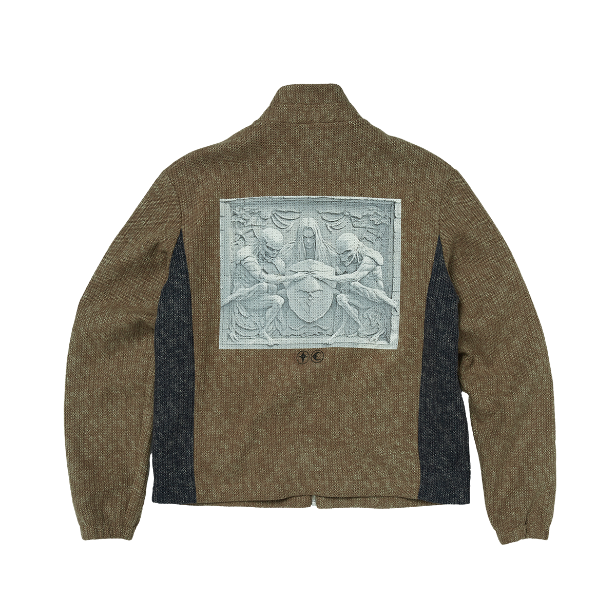 Thug Club - Devil Peace Patch Knit Jacket (Brown) product image 2 | TRAB K-Fashion Australia