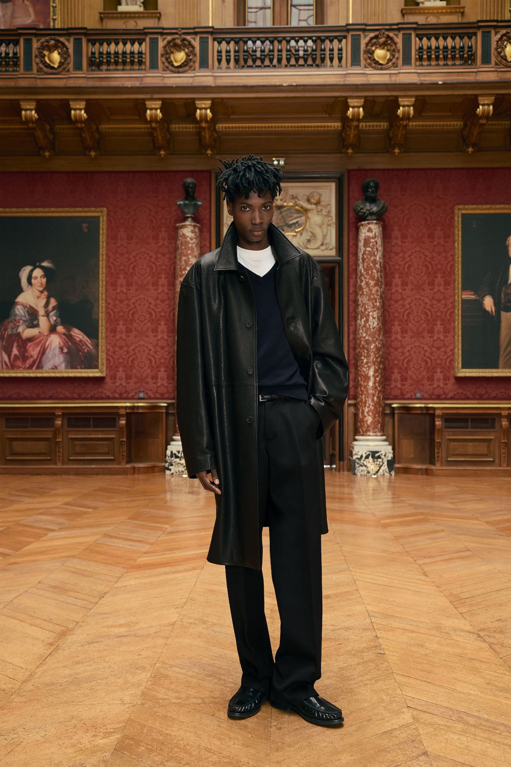 STU - Lambskin Leather Coat (Black) product image 5 | TRAB K-Fashion Australia